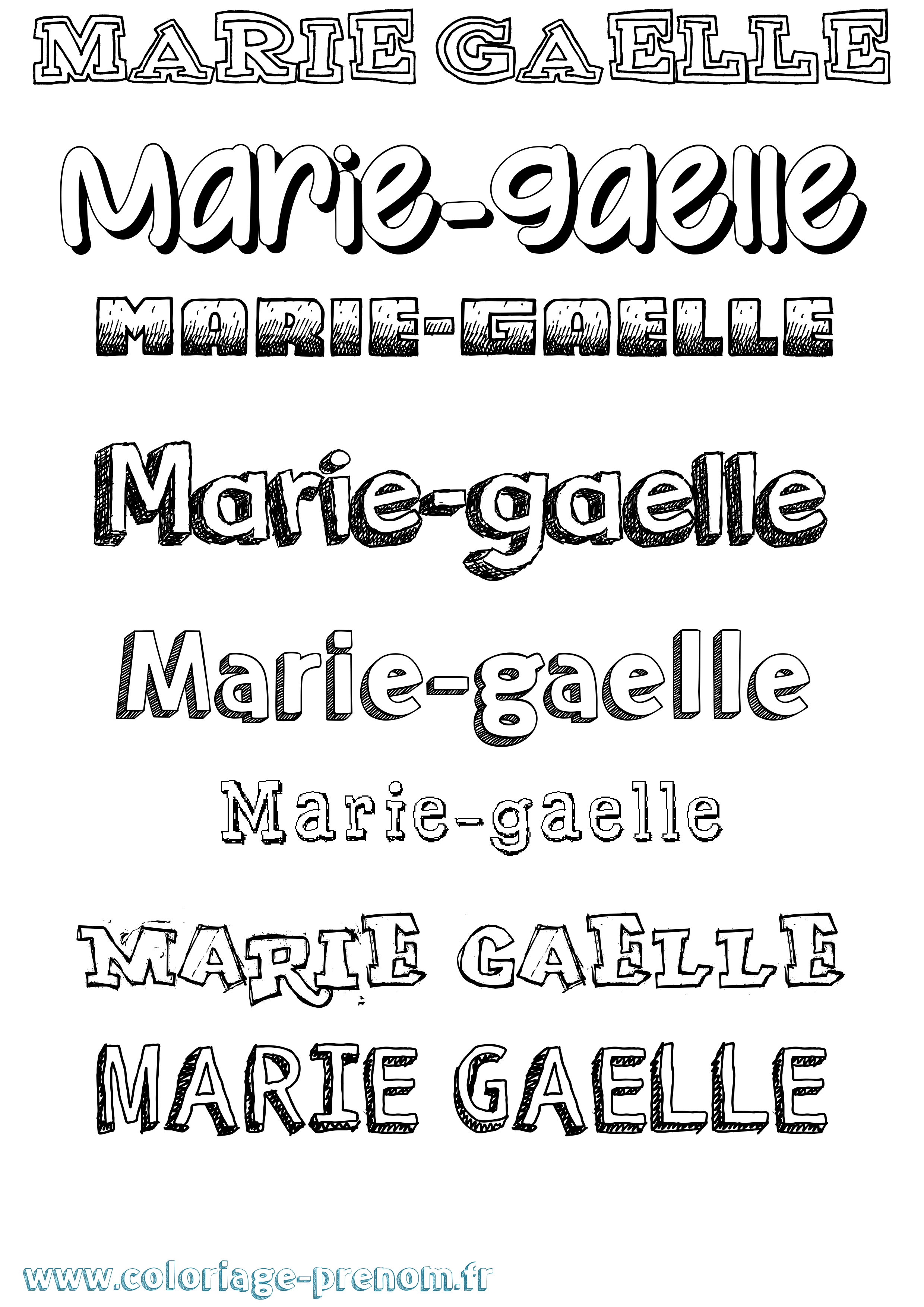Coloriage Marie-Gaelle Dessiné Coloriage prénom Marie-Gaelle Dessiné