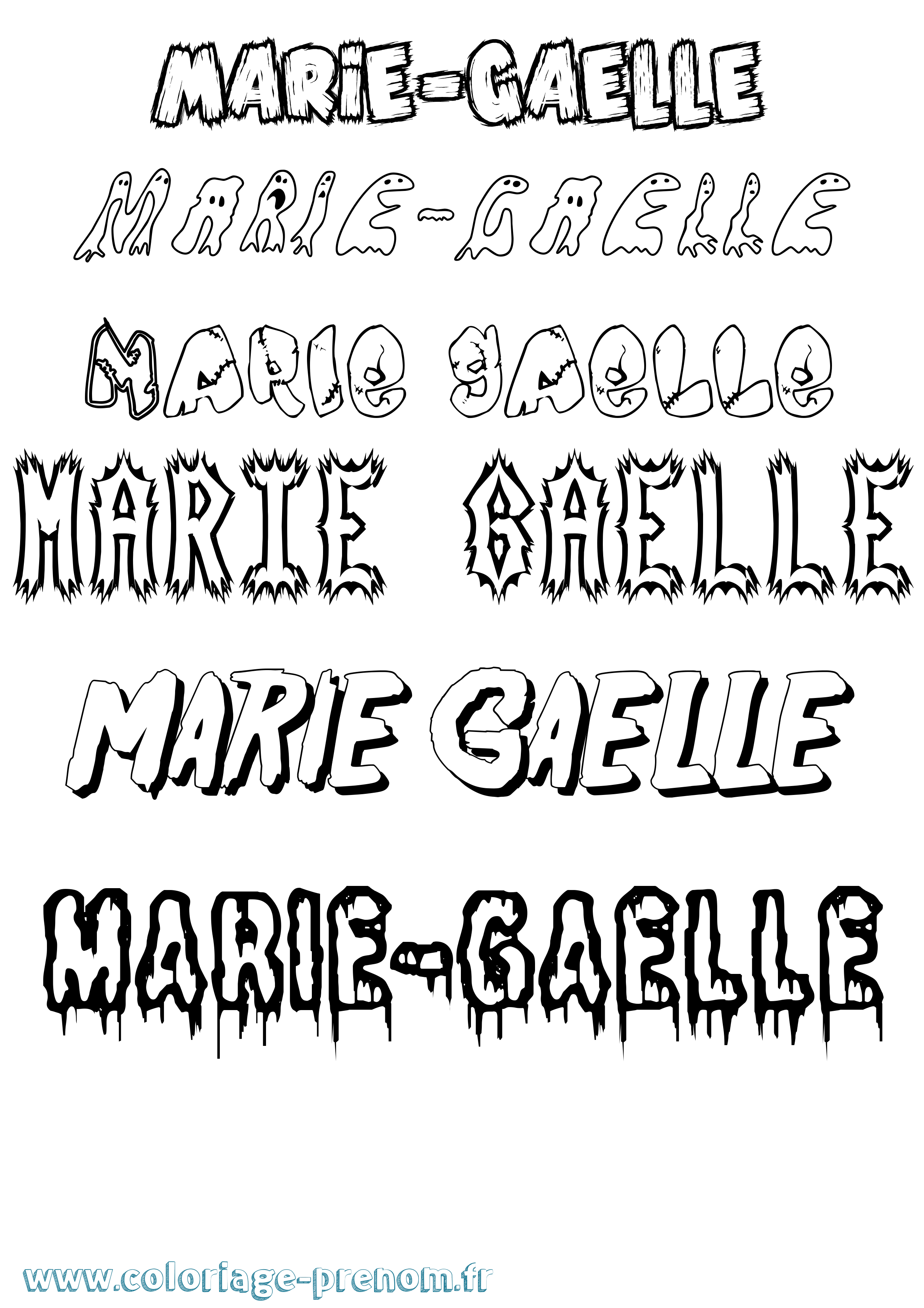 Coloriage Marie-Gaelle Frisson Coloriage prénom Marie-Gaelle Frisson