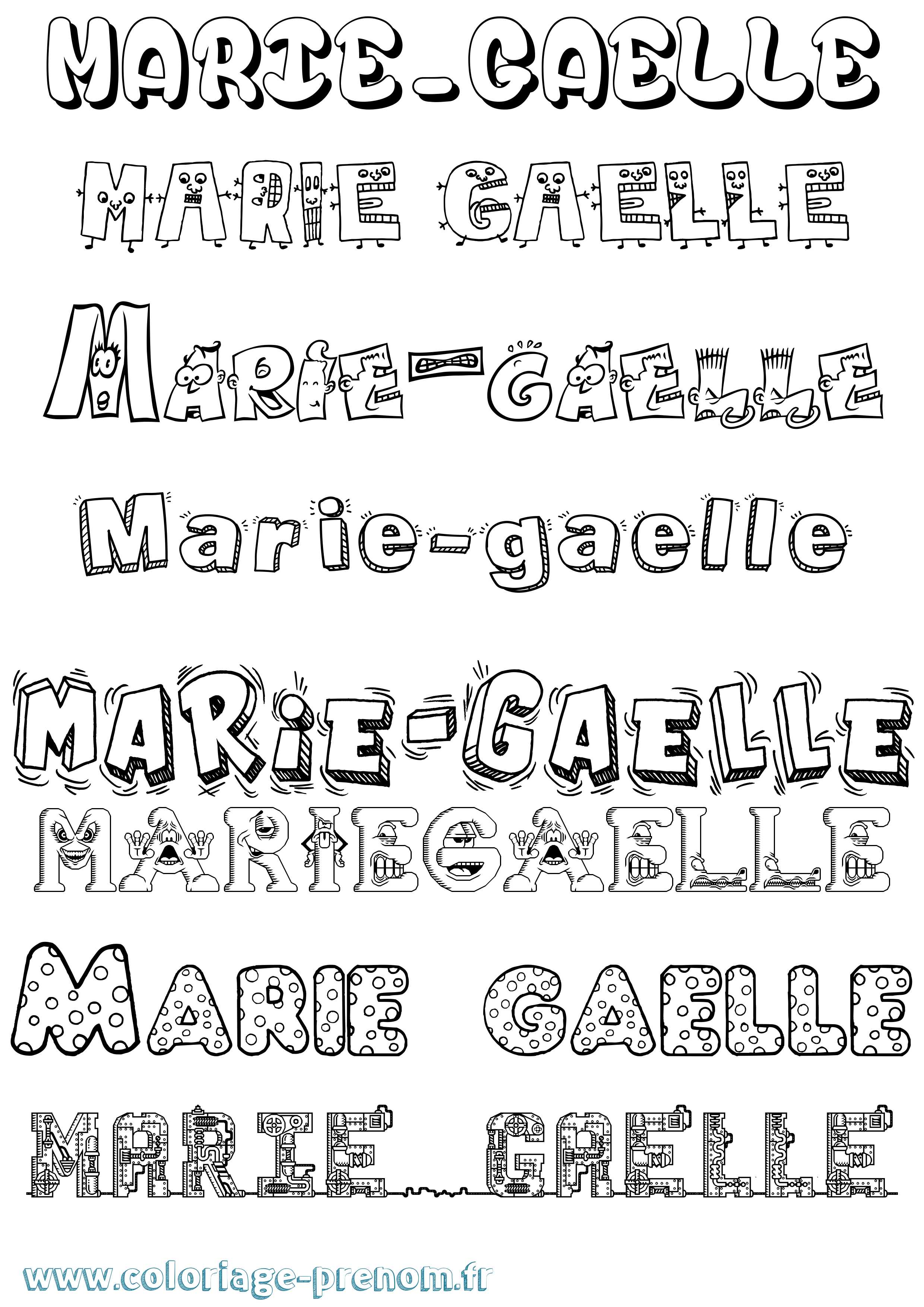 Coloriage Marie-Gaelle Fun Coloriage prénom Marie-Gaelle Fun