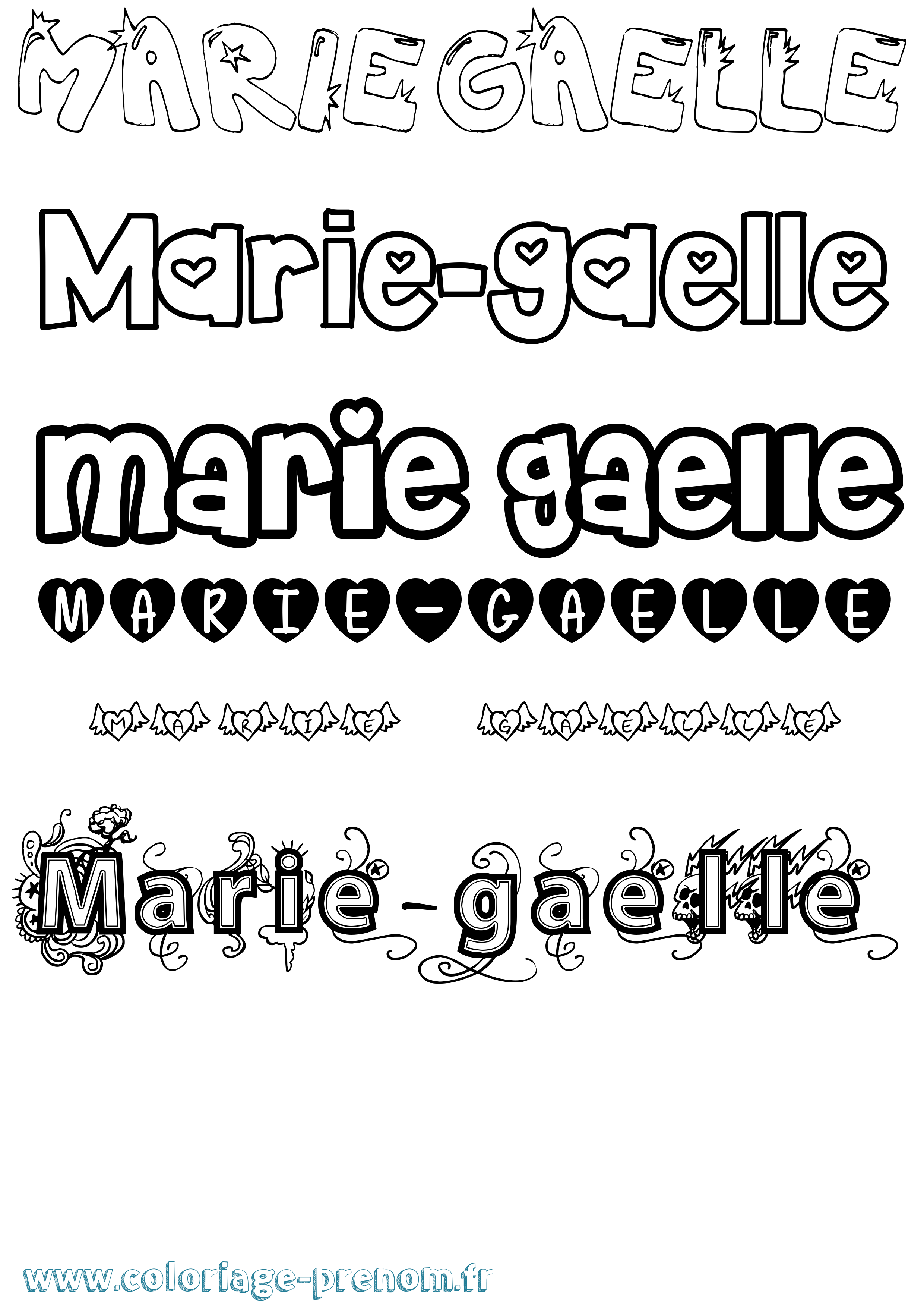 Coloriage Marie-Gaelle Girly Coloriage prénom Marie-Gaelle Girly