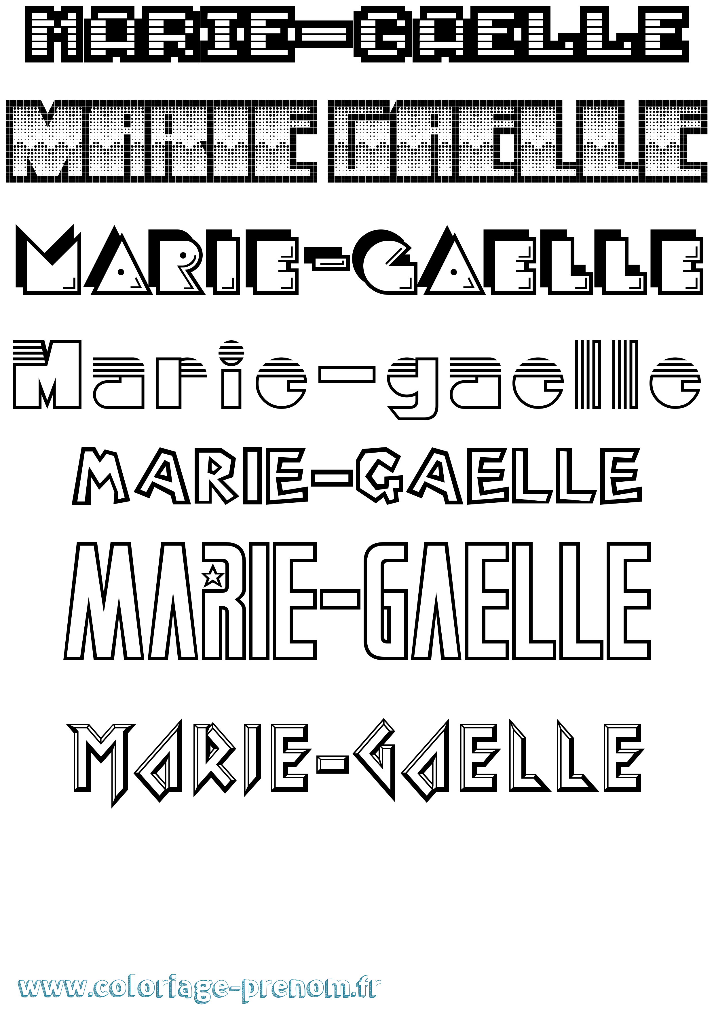 Coloriage Marie-Gaelle Jeux Vidéos Coloriage prénom Marie-Gaelle Jeux Vidéos