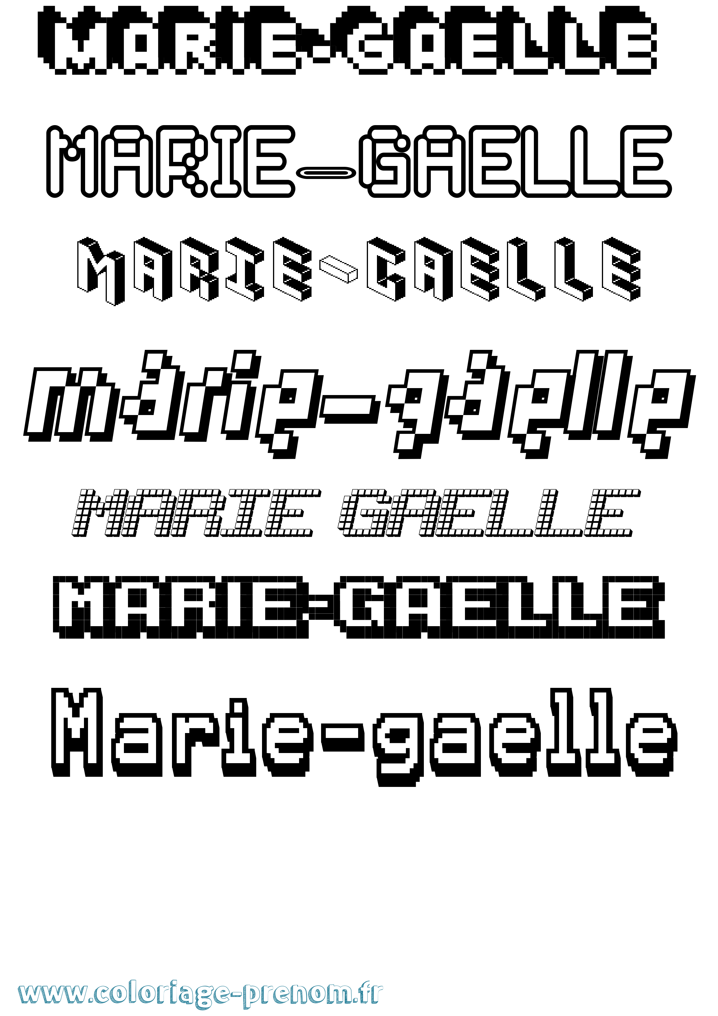 Coloriage Marie-Gaelle Pixel Coloriage prénom Marie-Gaelle Pixel