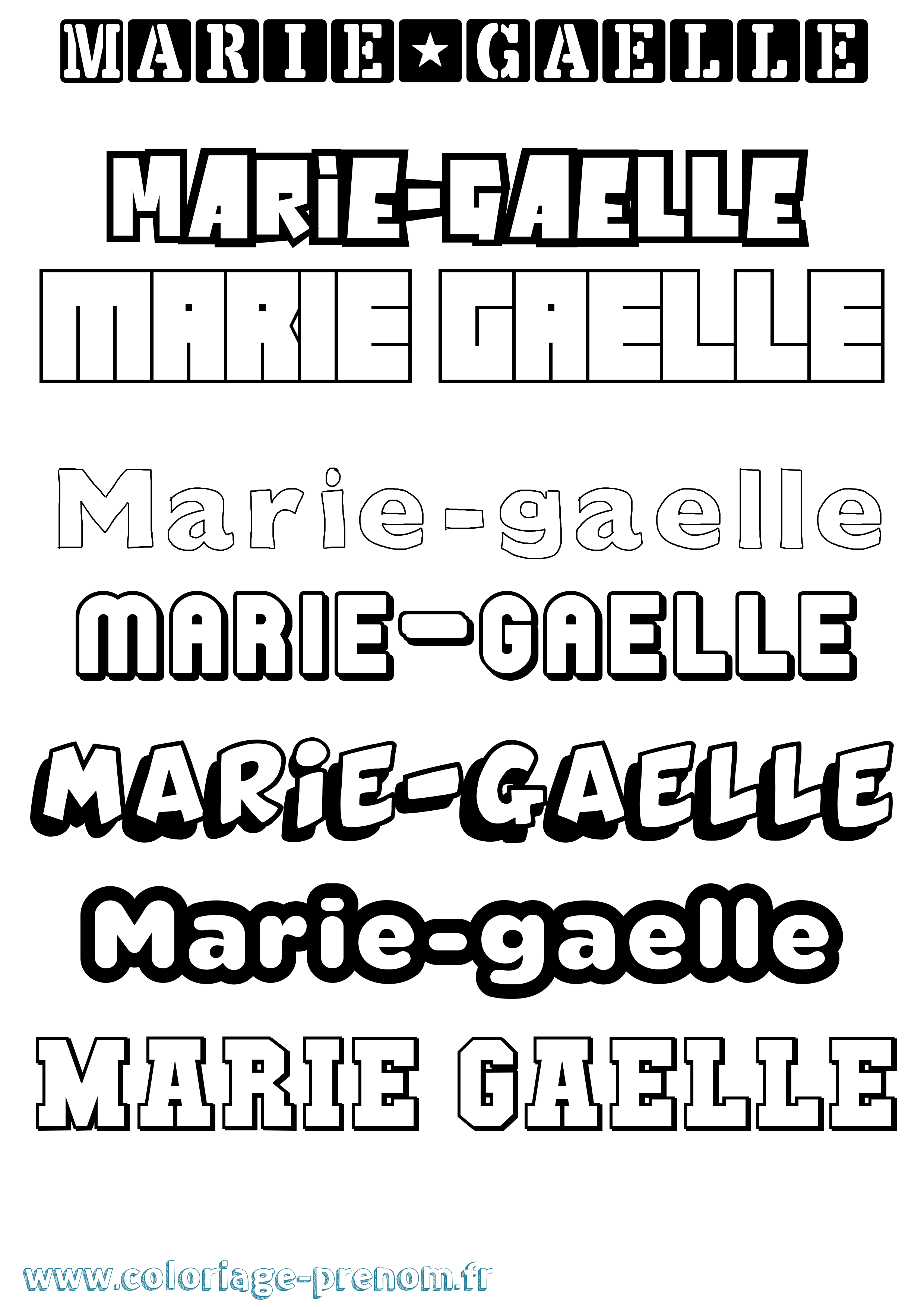 Coloriage Marie-Gaelle Simple Coloriage prénom Marie-Gaelle Simple