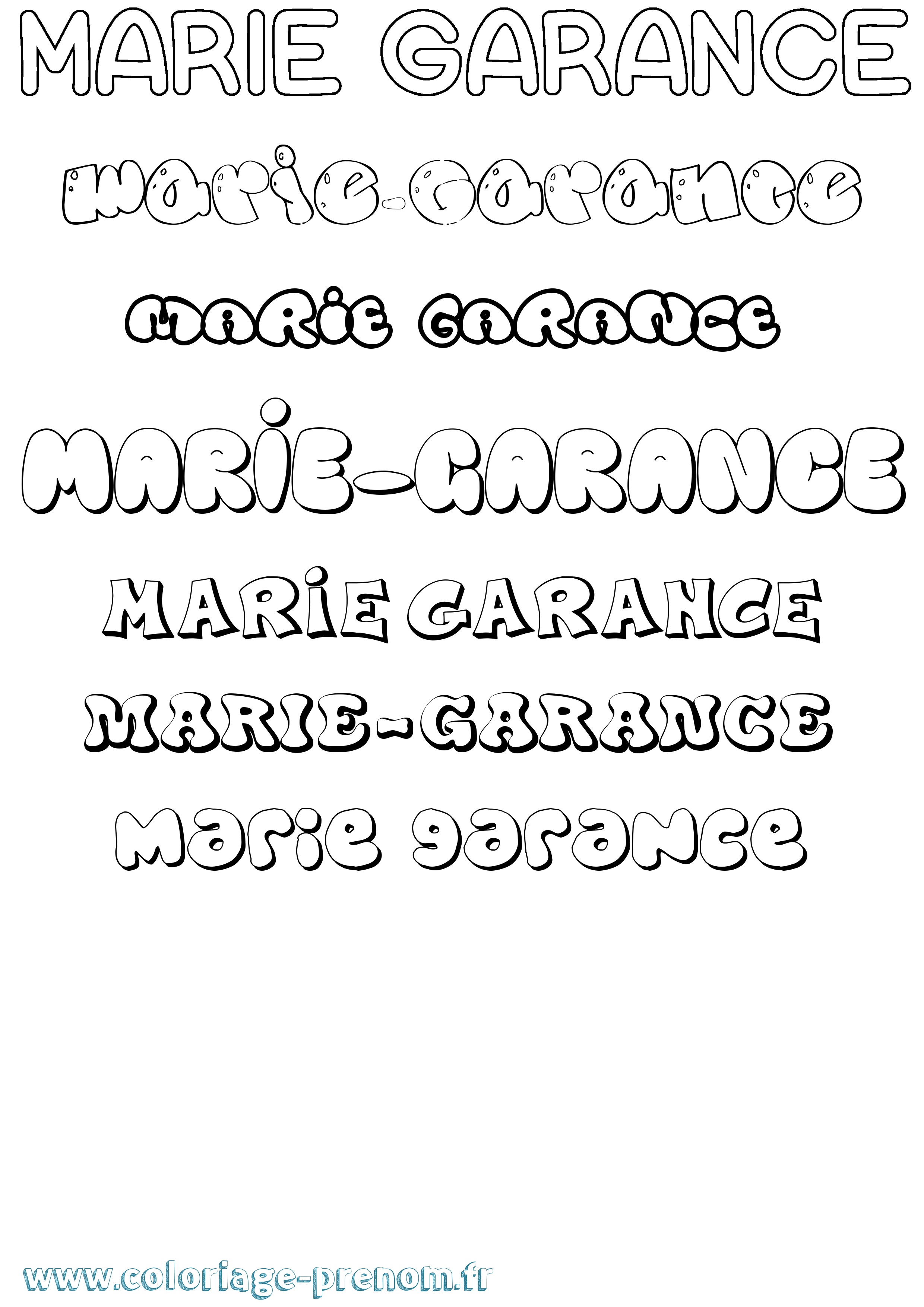 Coloriage Marie-Garance Bubble Coloriage prénom Marie-Garance Bubble