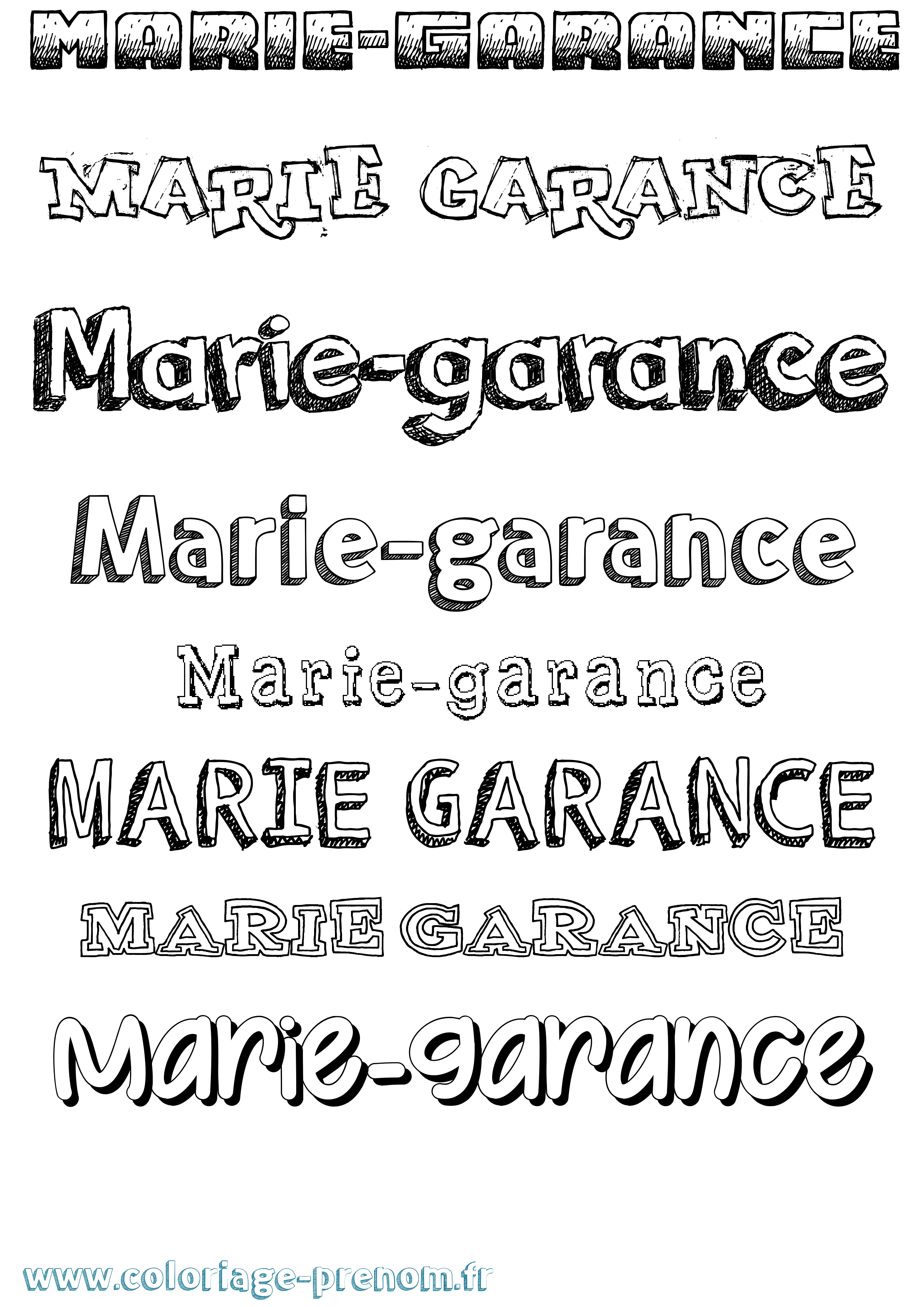 Coloriage Marie-Garance Dessiné Coloriage prénom Marie-Garance Dessiné