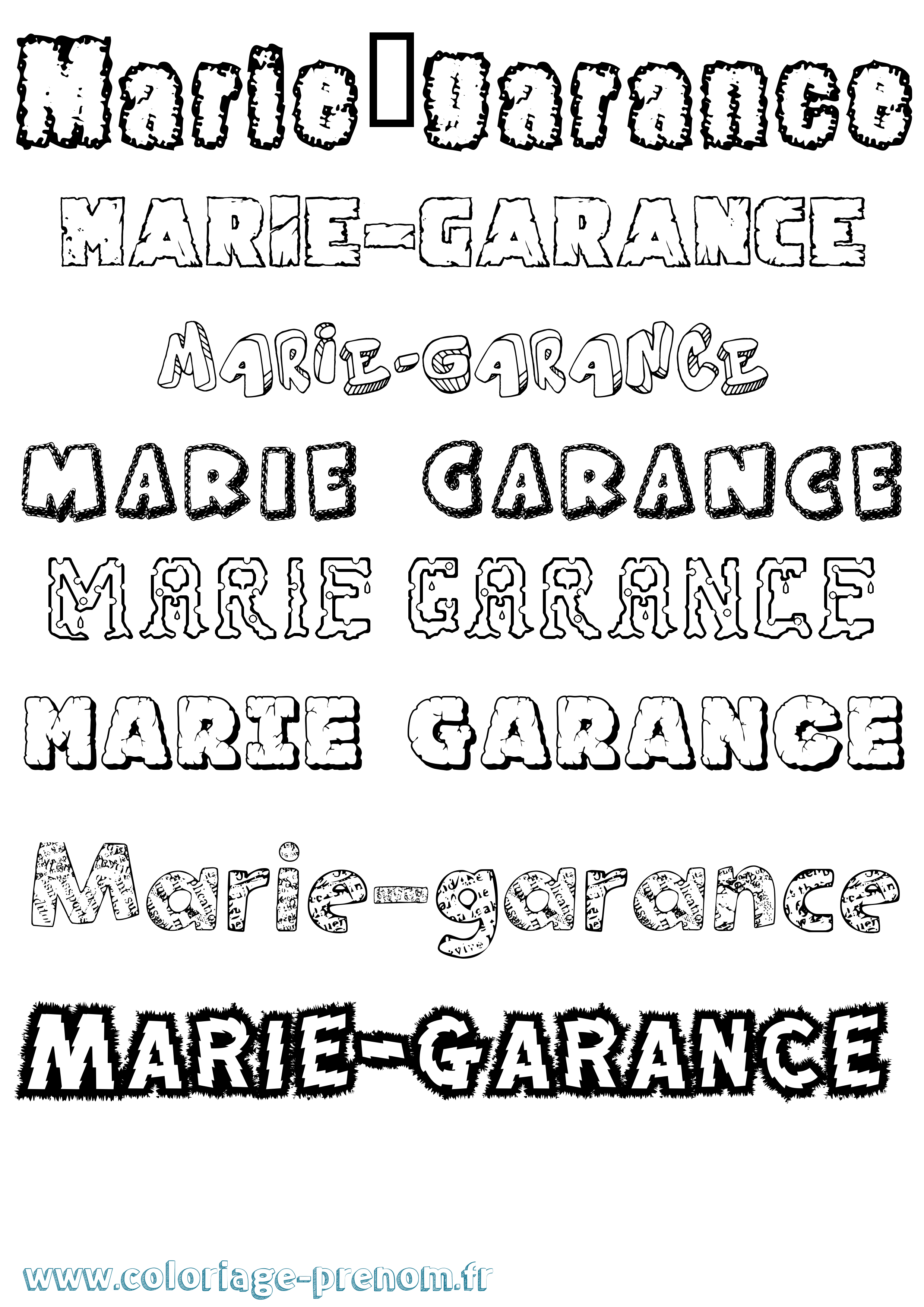 Coloriage Marie-Garance Destructuré Coloriage prénom Marie-Garance Destructuré