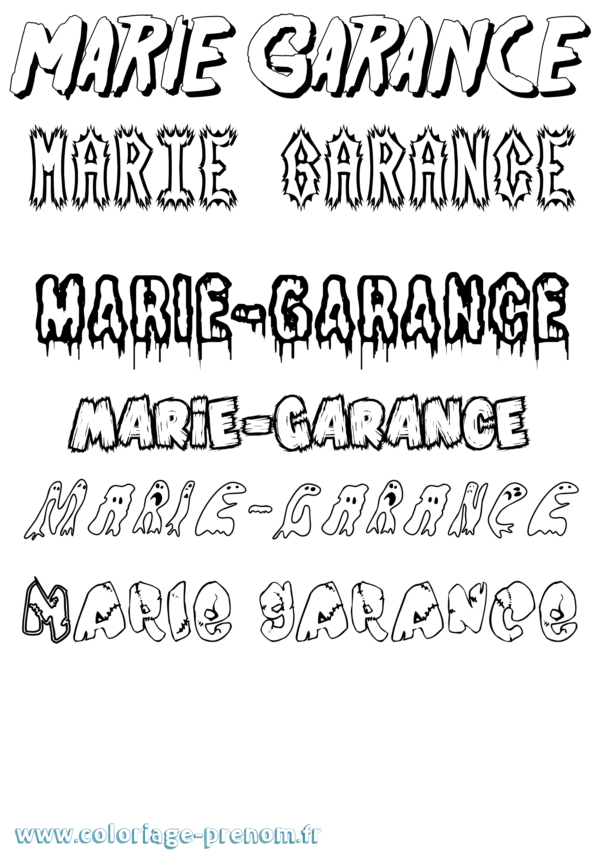 Coloriage Marie-Garance Frisson Coloriage prénom Marie-Garance Frisson