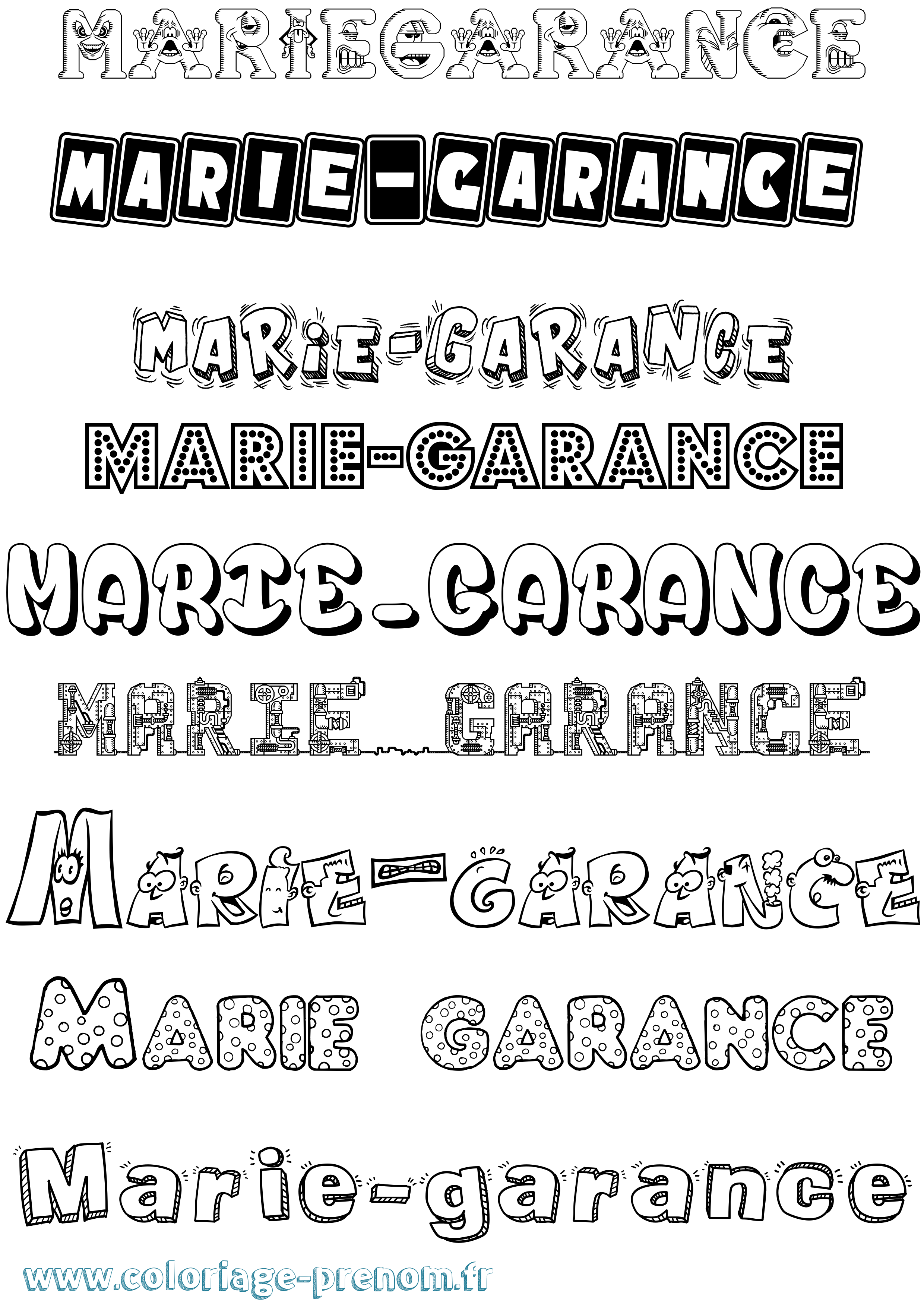 Coloriage Marie-Garance Fun Coloriage prénom Marie-Garance Fun