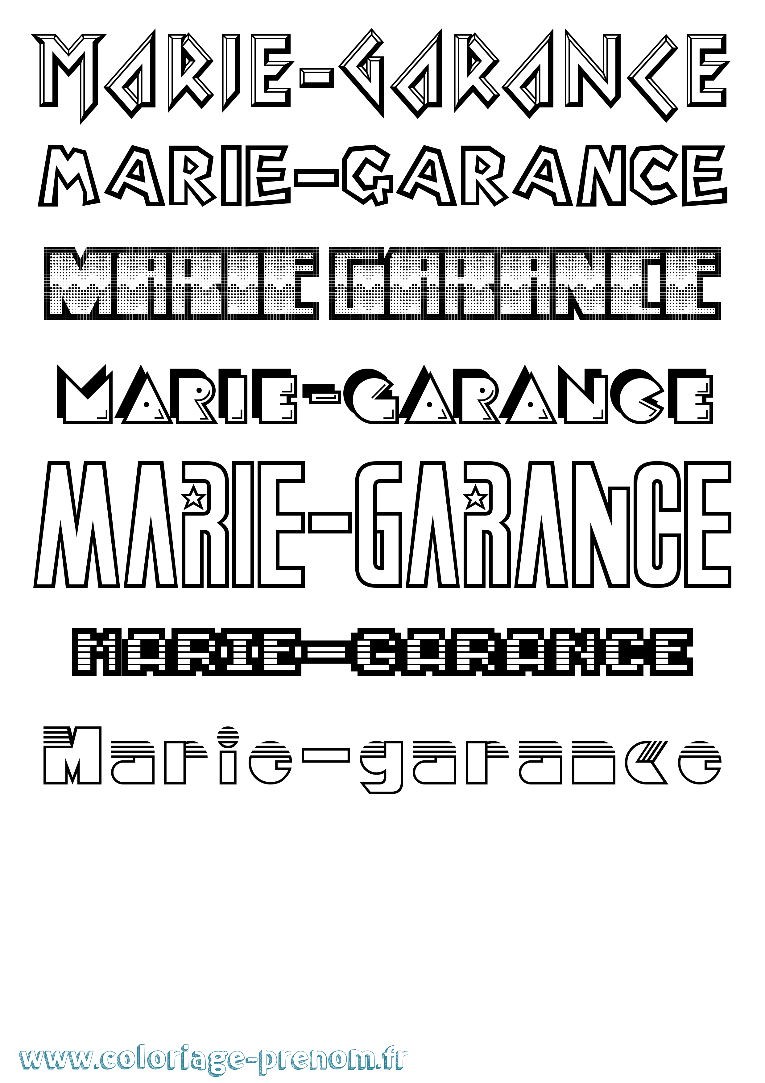 Coloriage Marie-Garance Jeux Vidéos Coloriage prénom Marie-Garance Jeux Vidéos