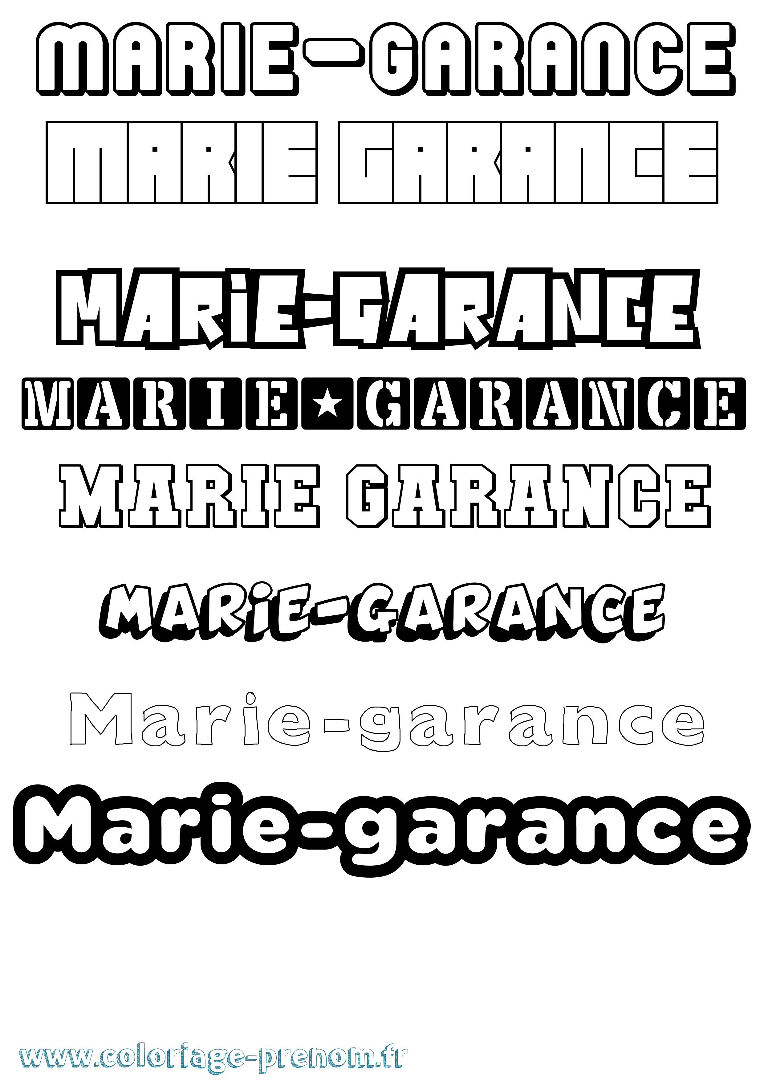 Coloriage Marie-Garance Simple Coloriage prénom Marie-Garance Simple