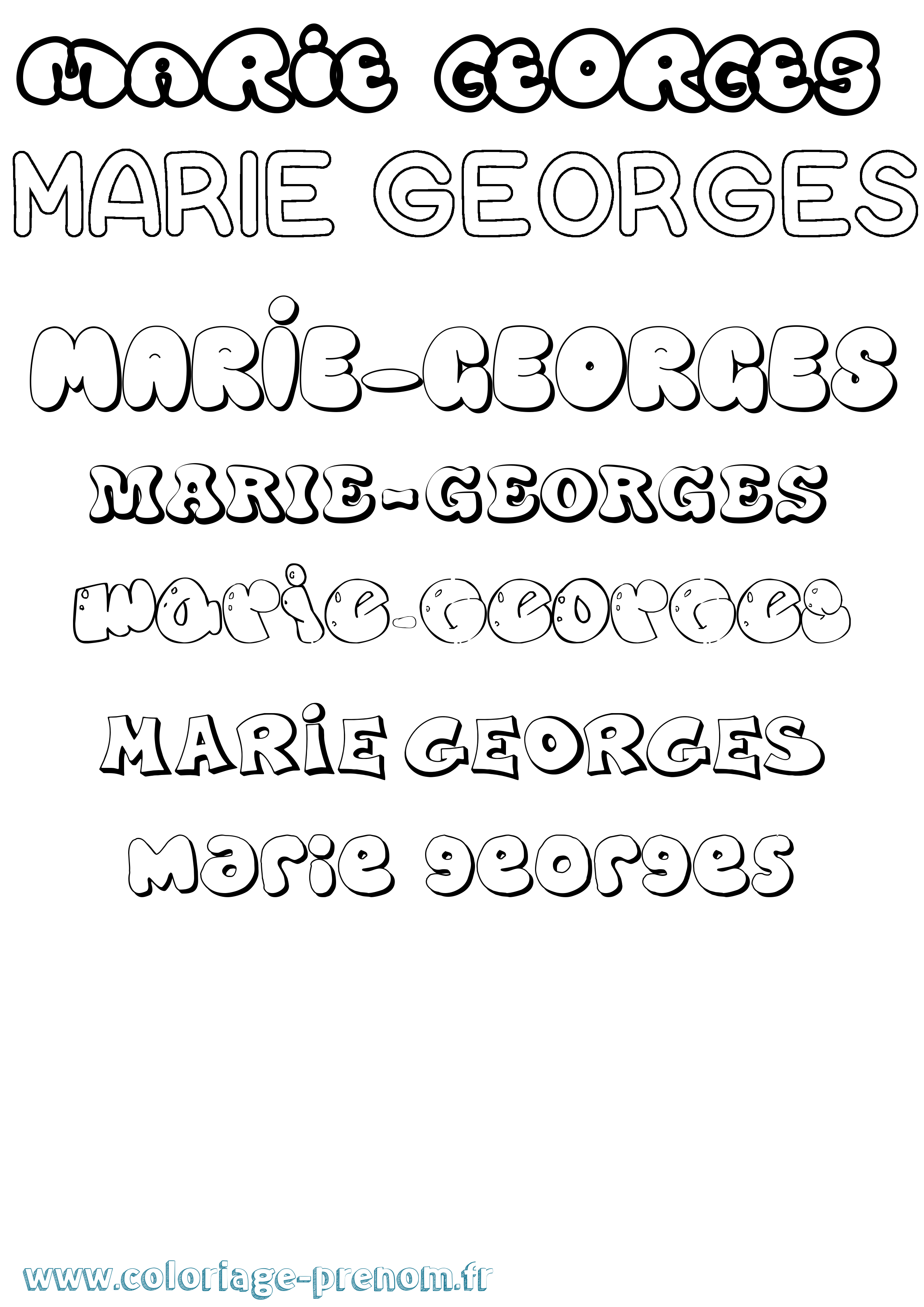 Coloriage Marie-Georges Bubble Coloriage prénom Marie-Georges Bubble