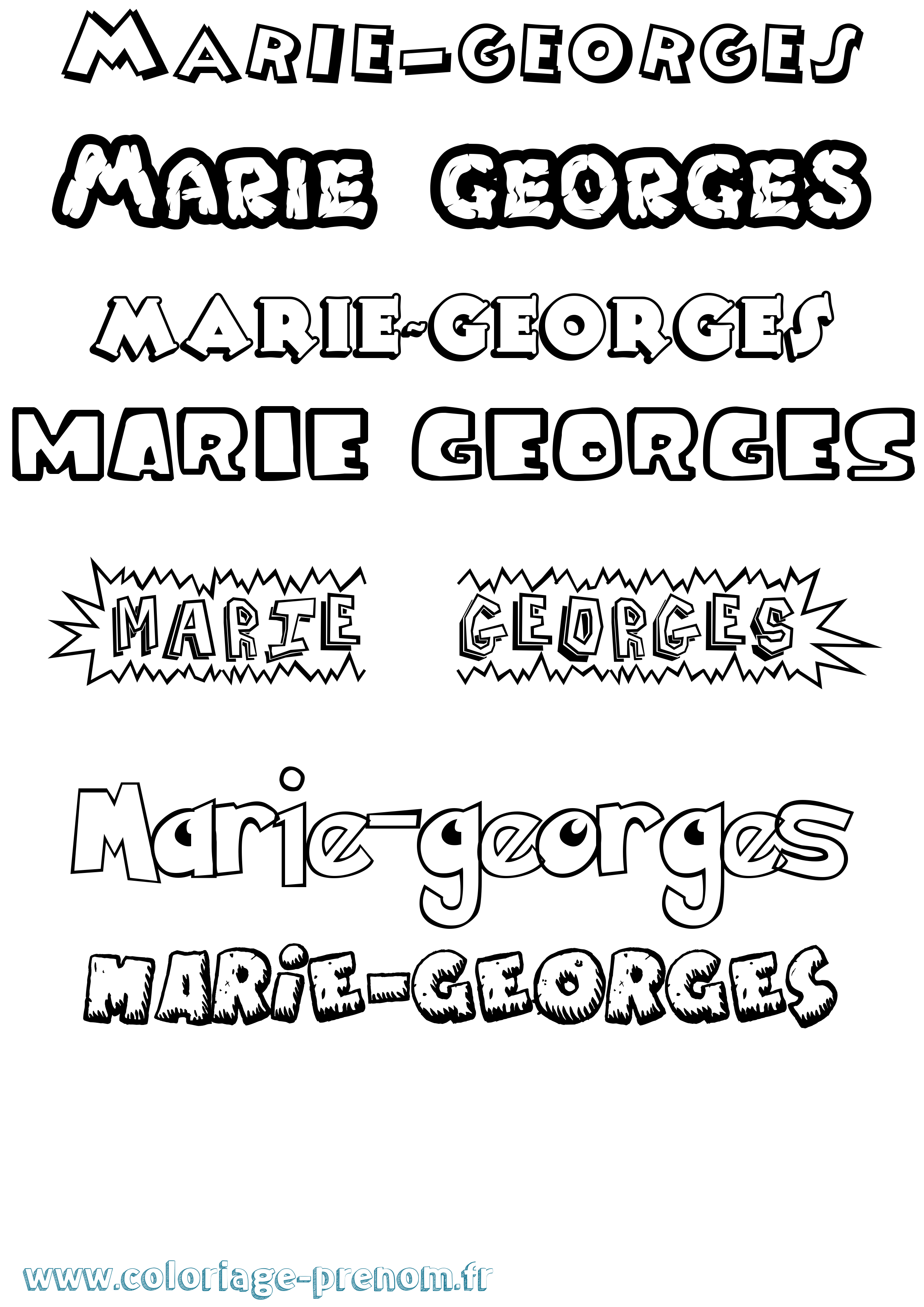 Coloriage Marie-Georges Dessin Animé Coloriage prénom Marie-Georges Dessin Animé