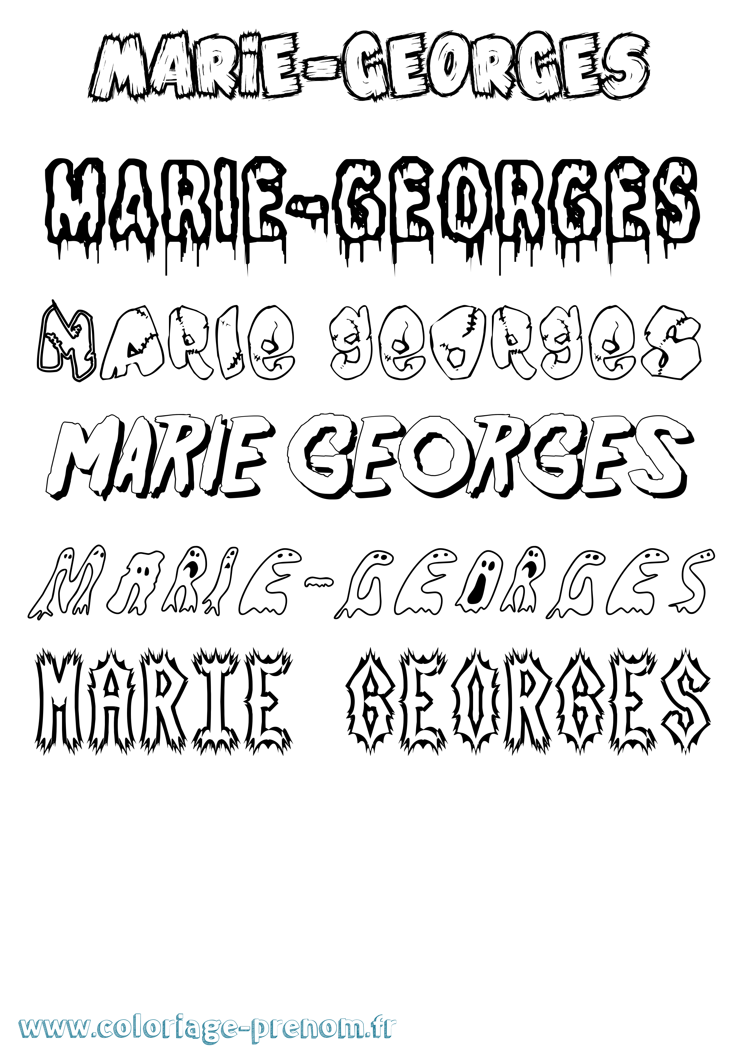Coloriage Marie-Georges Frisson Coloriage prénom Marie-Georges Frisson