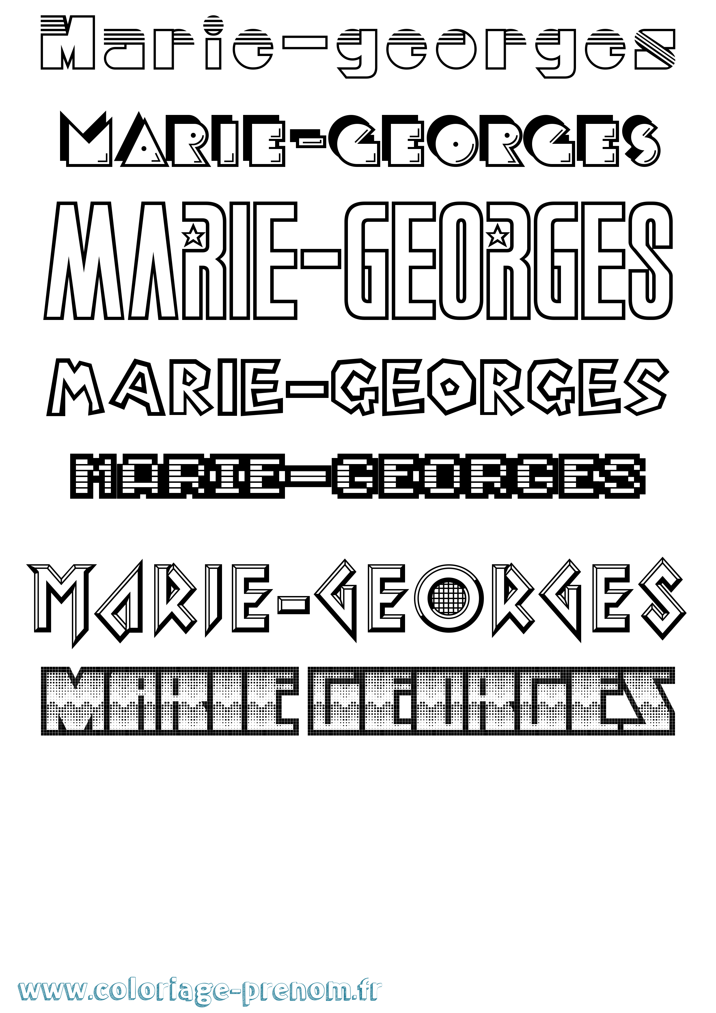 Coloriage Marie-Georges Jeux Vidéos Coloriage prénom Marie-Georges Jeux Vidéos