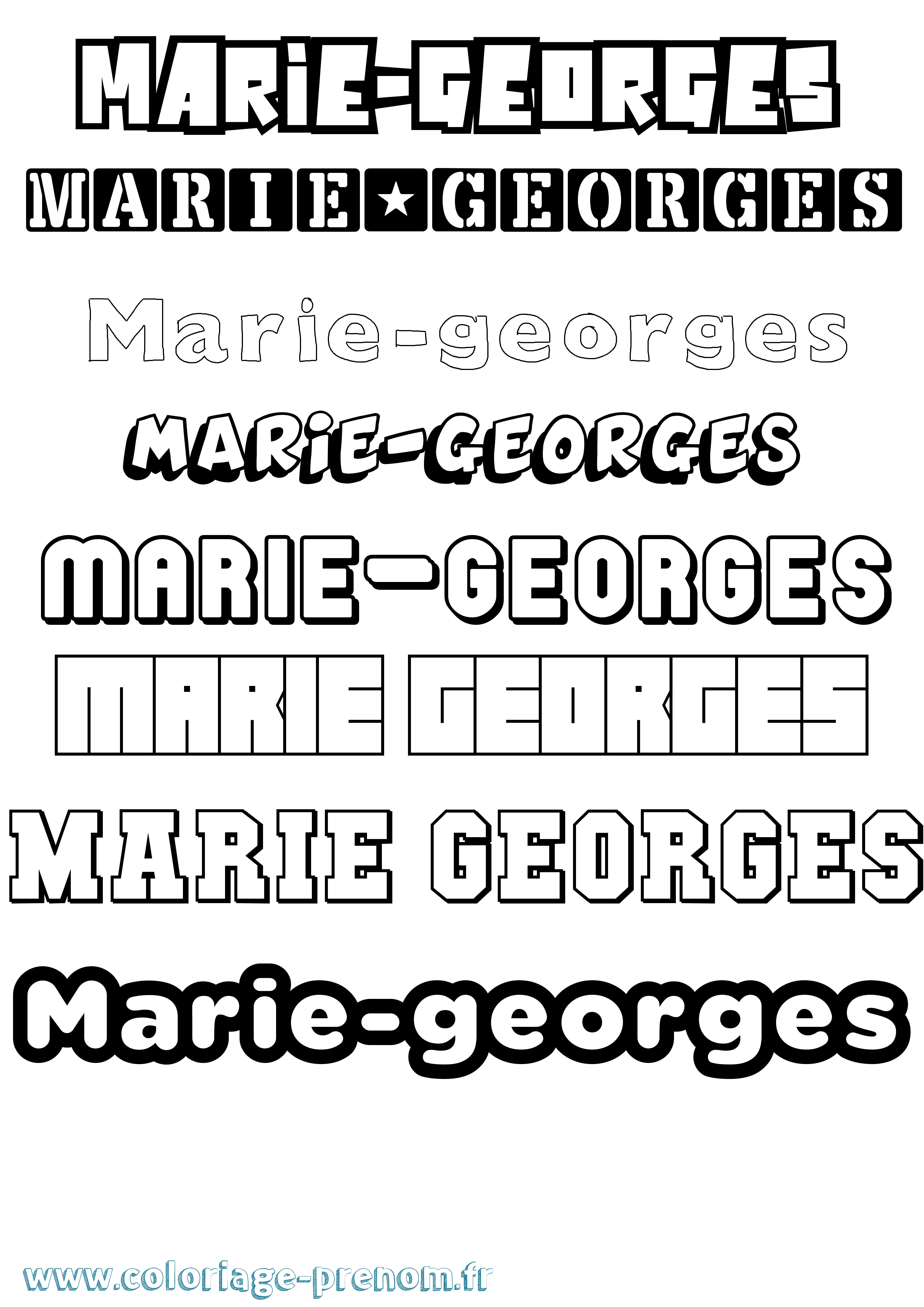 Coloriage Marie-Georges Simple Coloriage prénom Marie-Georges Simple