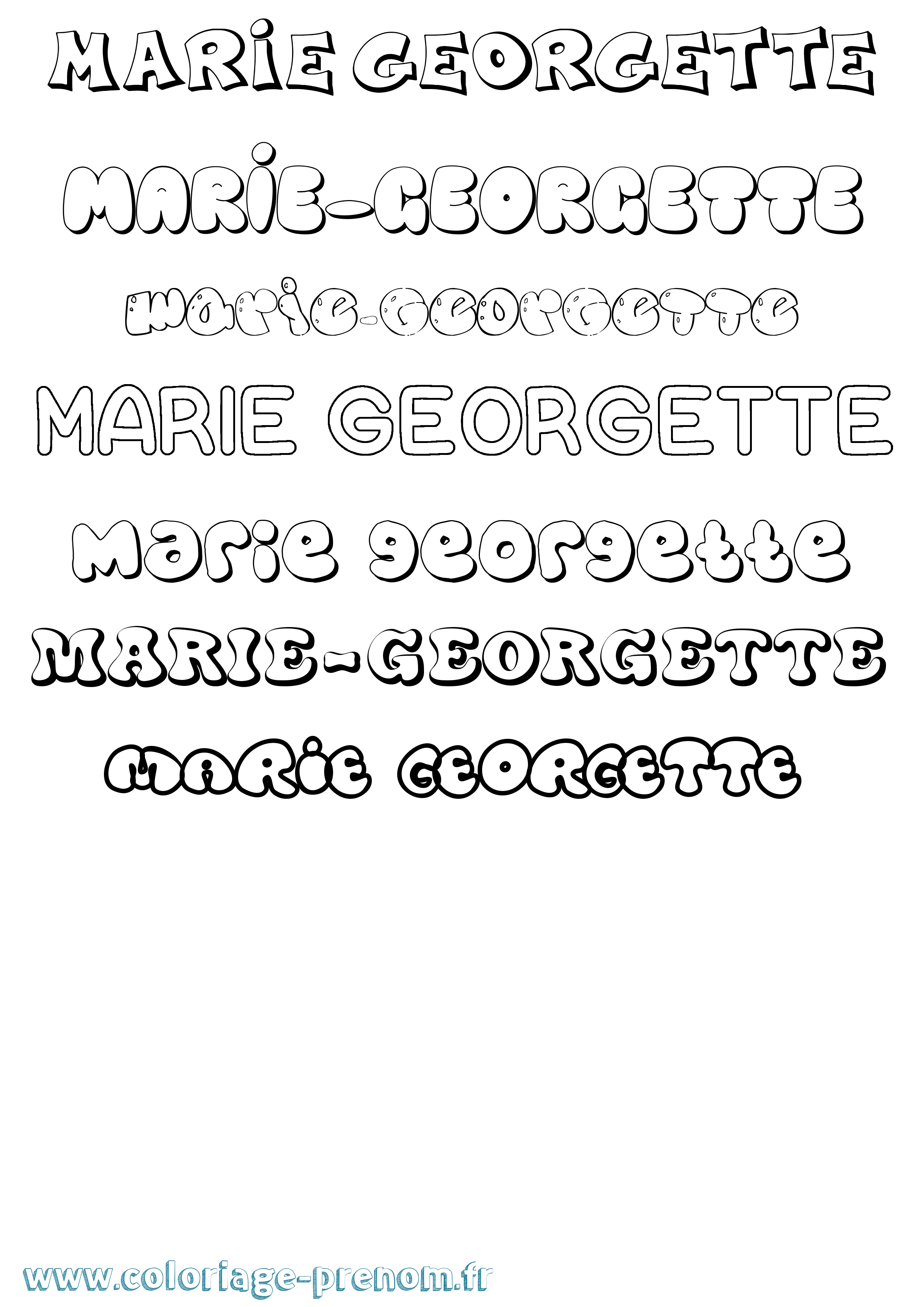 Coloriage Marie-Georgette Bubble Coloriage prénom Marie-Georgette Bubble