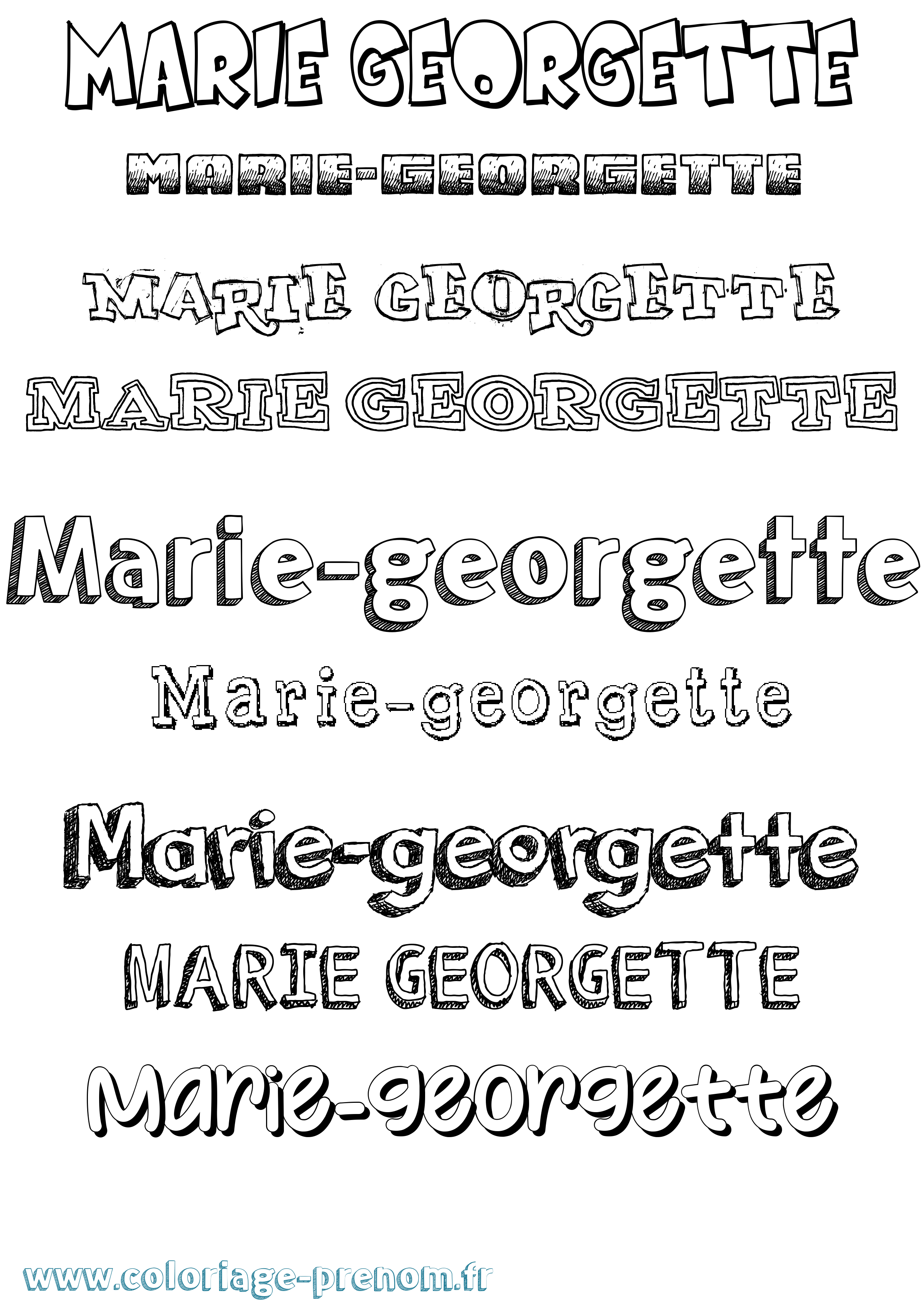 Coloriage Marie-Georgette Dessiné Coloriage prénom Marie-Georgette Dessiné