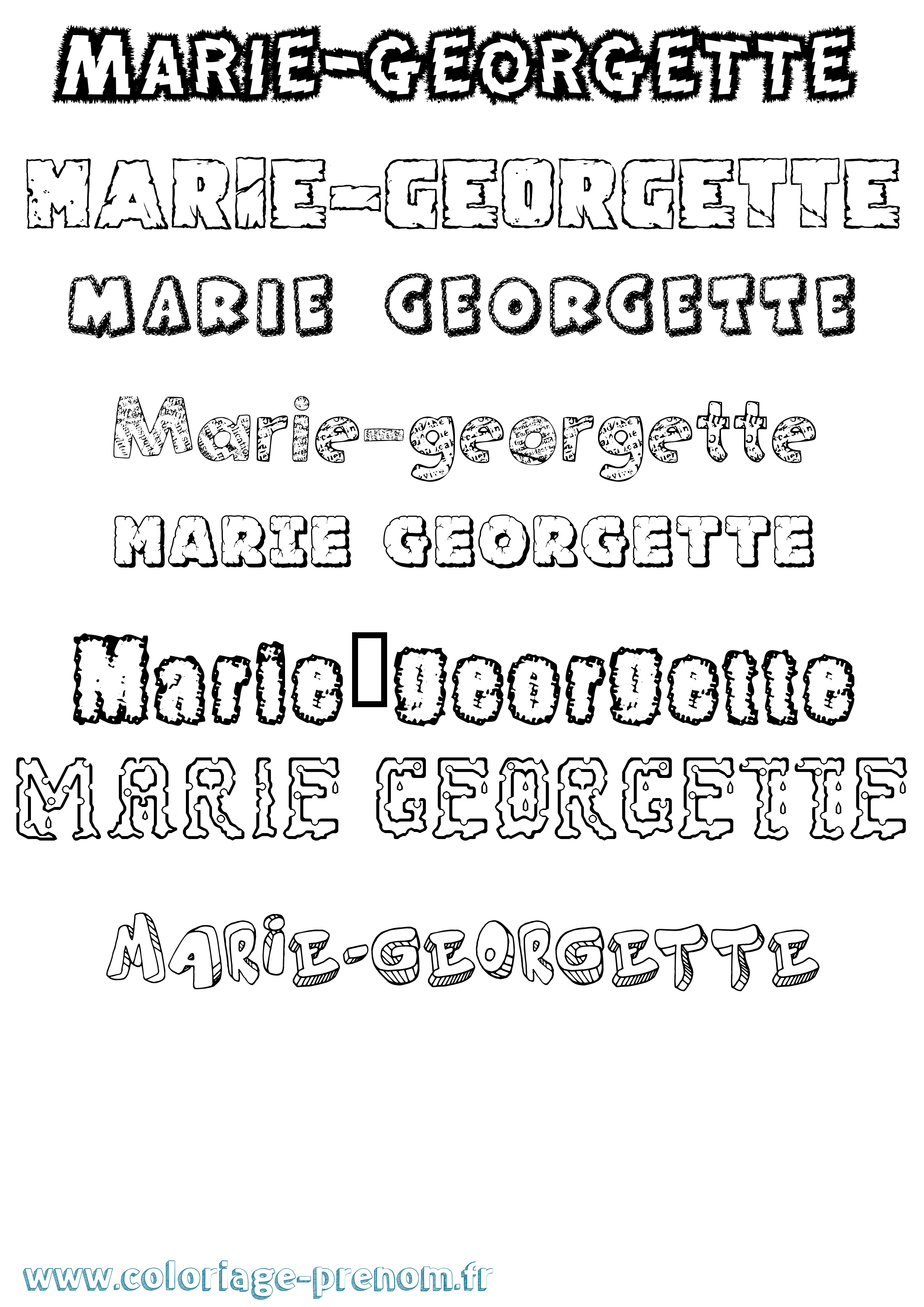 Coloriage Marie-Georgette Destructuré Coloriage prénom Marie-Georgette Destructuré