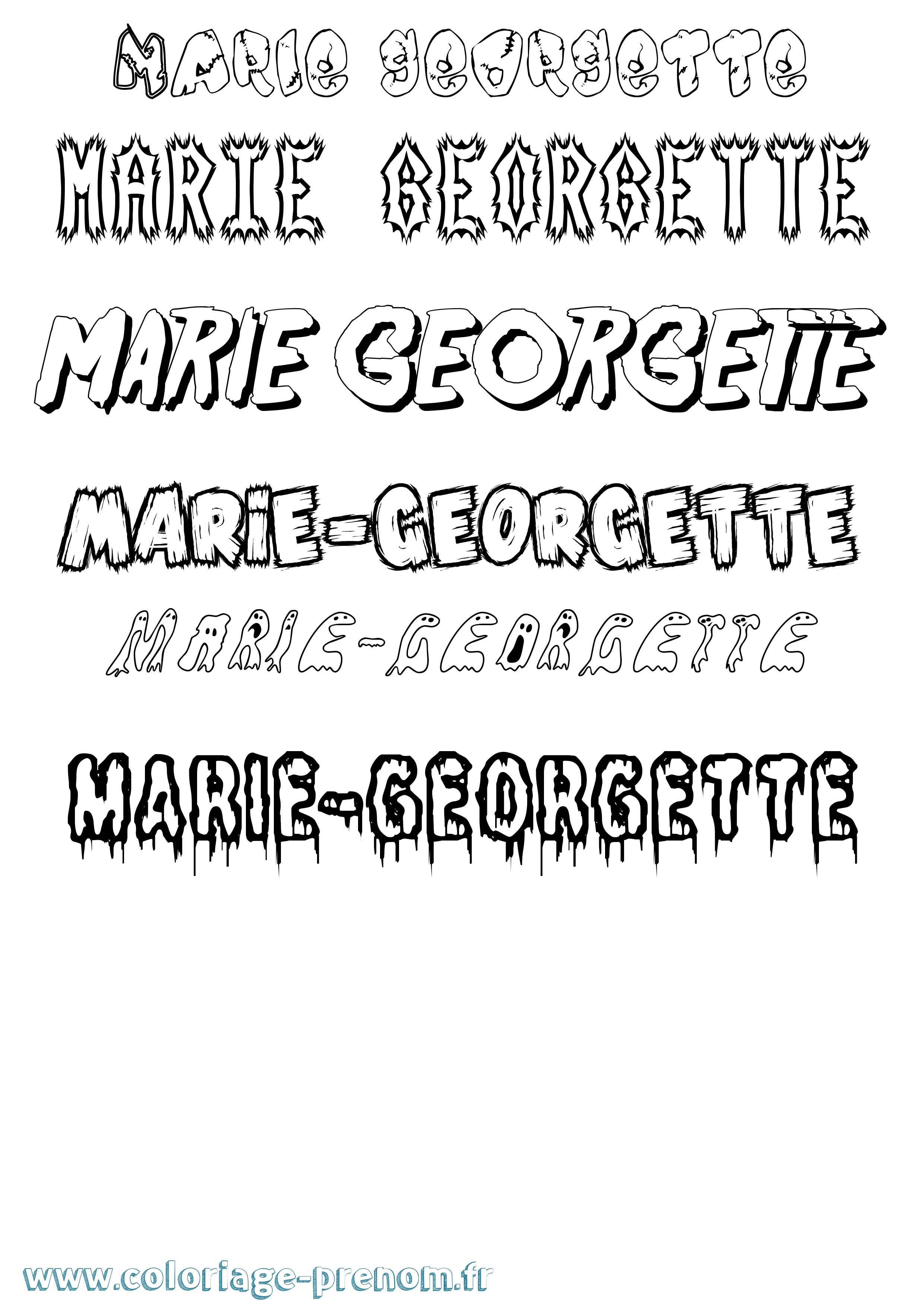 Coloriage Marie-Georgette Frisson Coloriage prénom Marie-Georgette Frisson