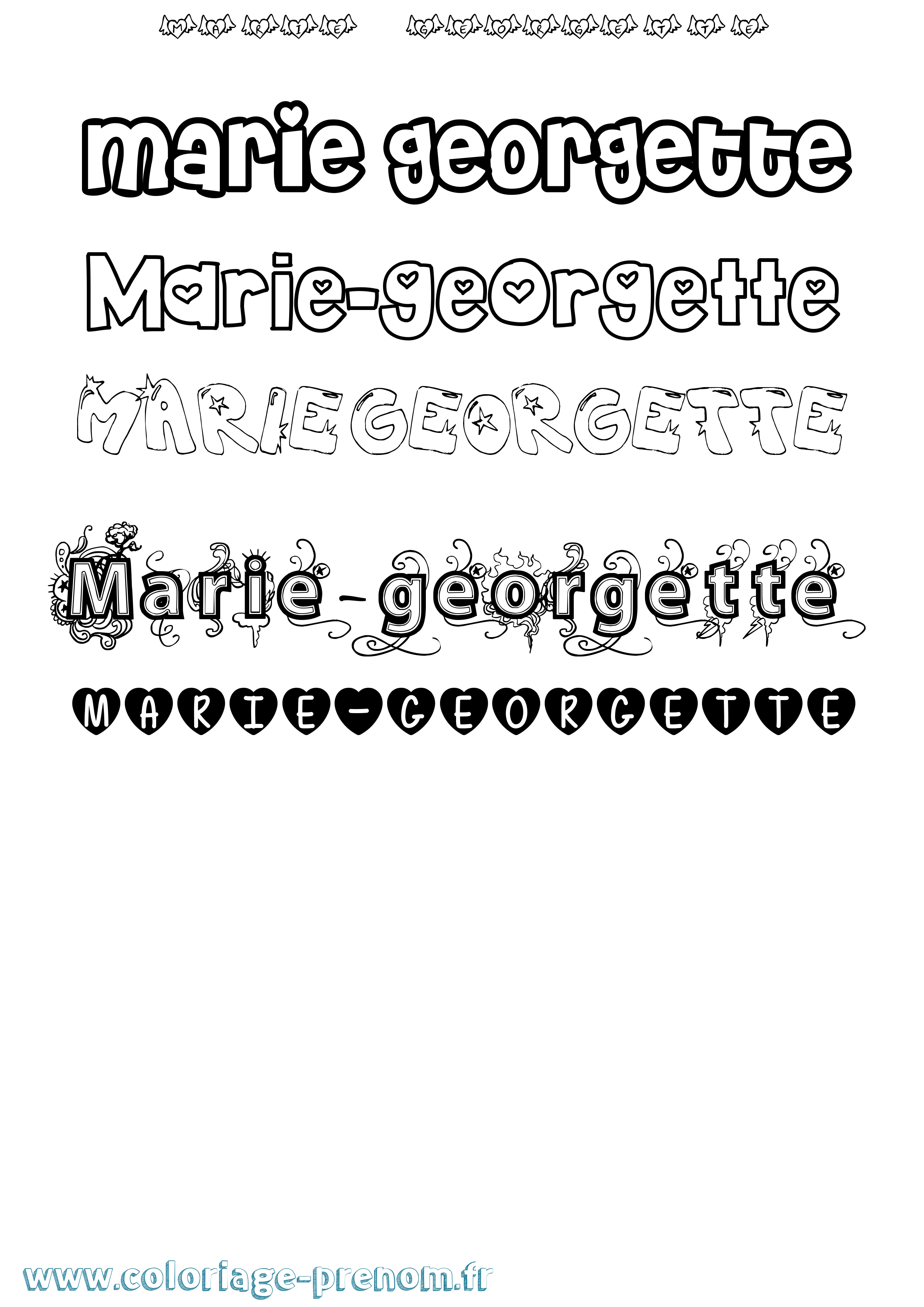 Coloriage Marie-Georgette Girly Coloriage prénom Marie-Georgette Girly