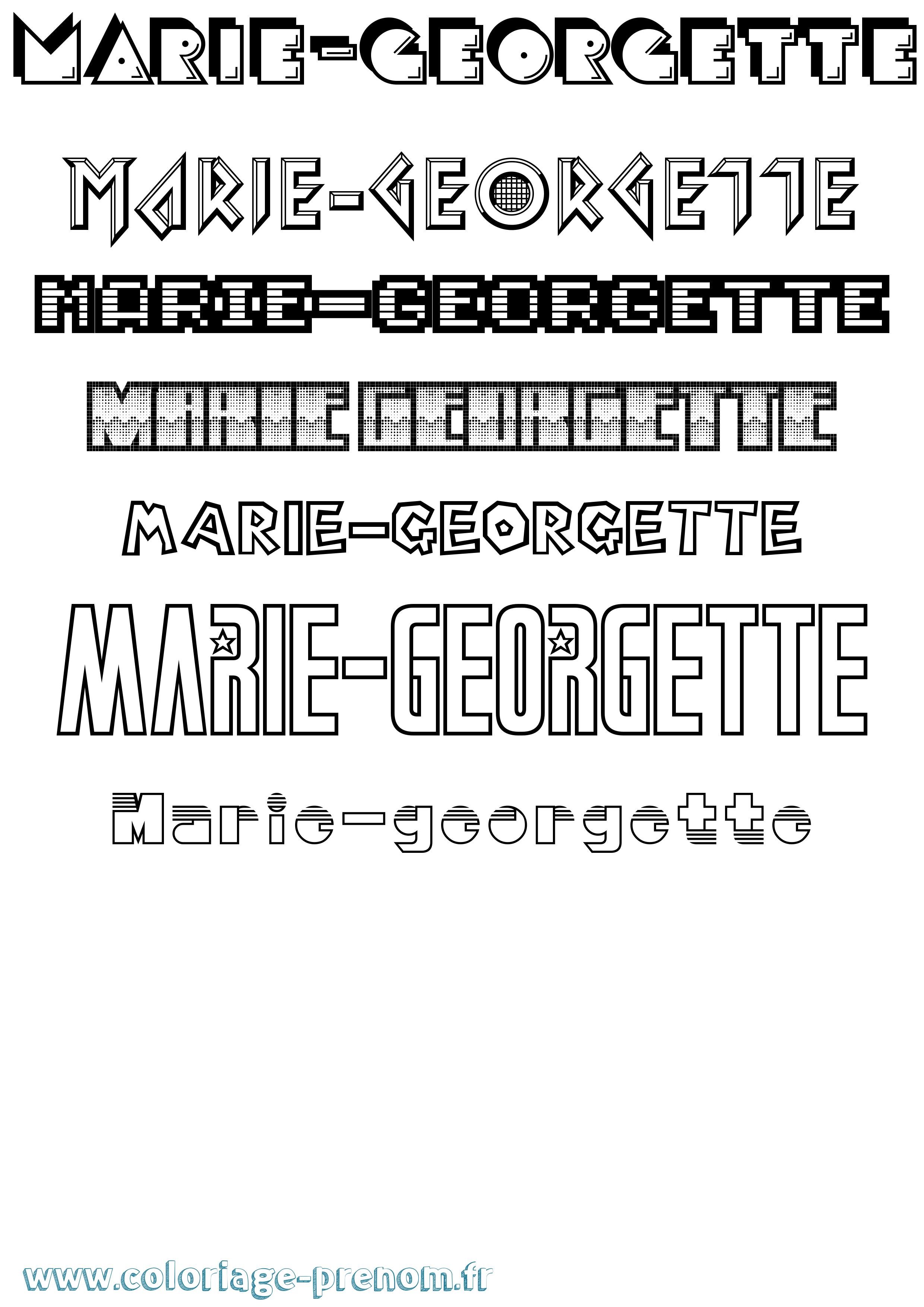 Coloriage Marie-Georgette Jeux Vidéos Coloriage prénom Marie-Georgette Jeux Vidéos