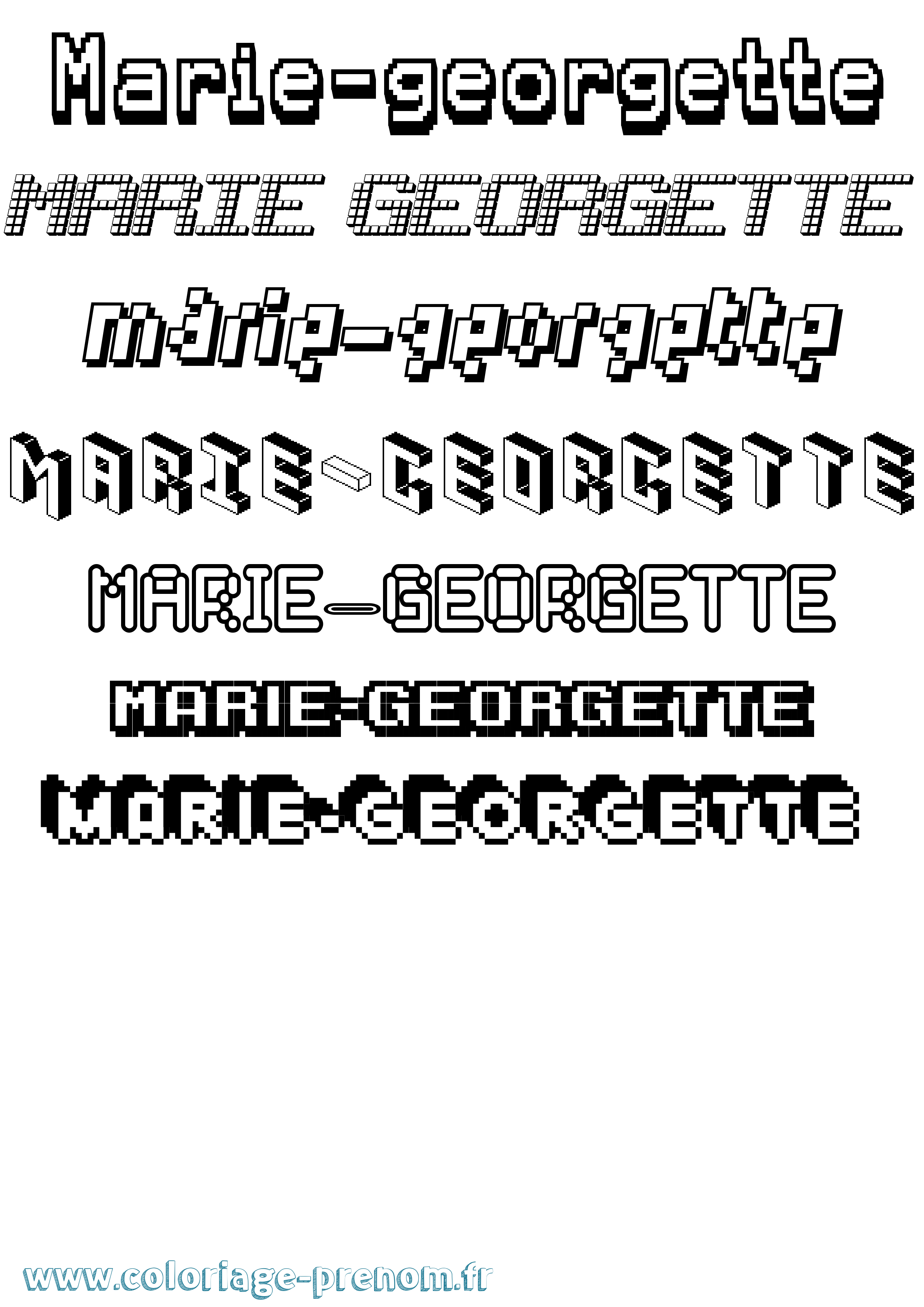 Coloriage Marie-Georgette Pixel Coloriage prénom Marie-Georgette Pixel