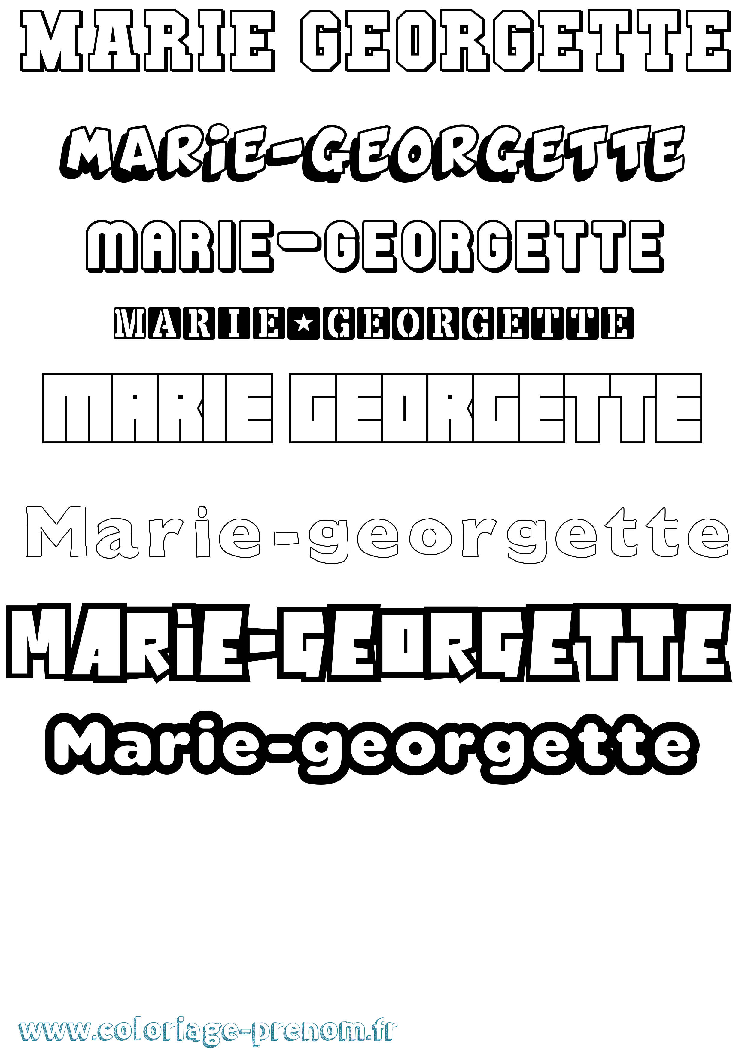 Coloriage Marie-Georgette Simple Coloriage prénom Marie-Georgette Simple
