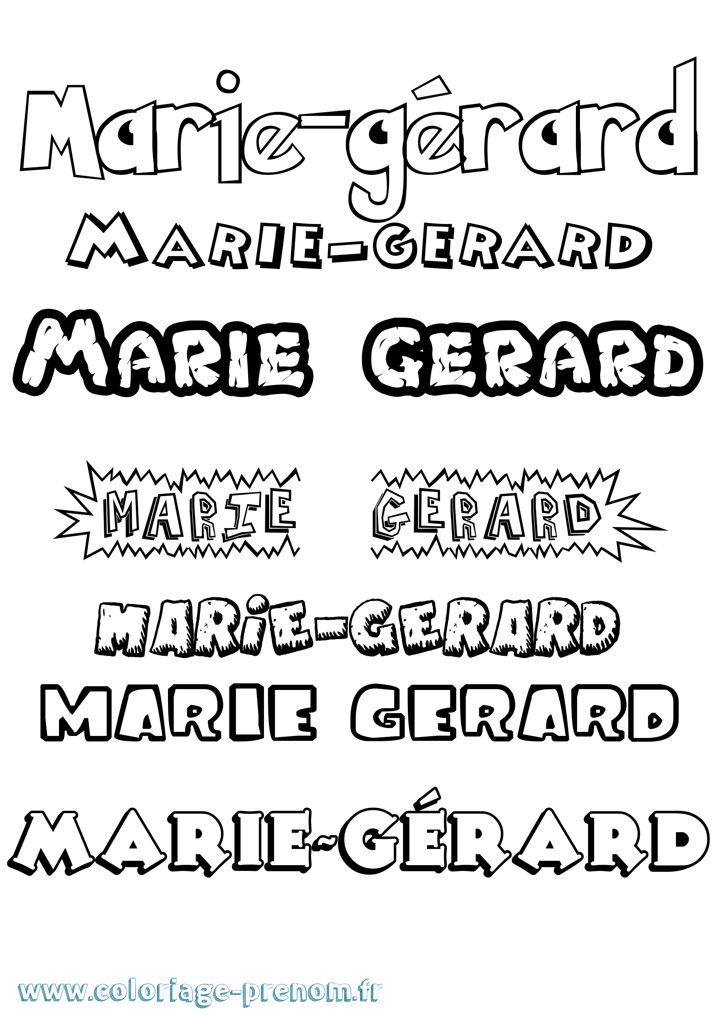 Coloriage Marie-Gérard Dessin Animé Coloriage prénom Marie-Gérard Dessin Animé