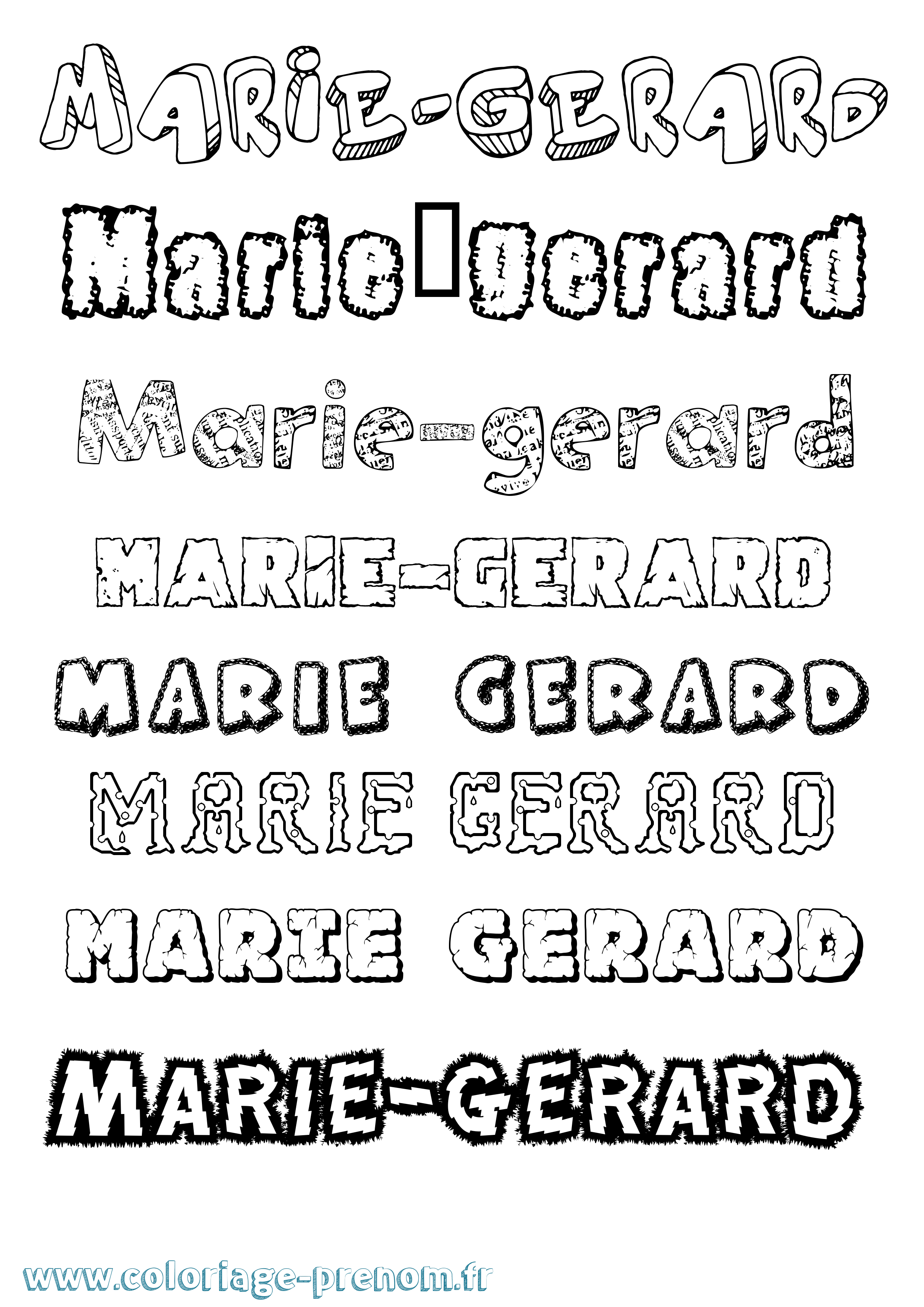 Coloriage Marie-Gérard Destructuré Coloriage prénom Marie-Gérard Destructuré