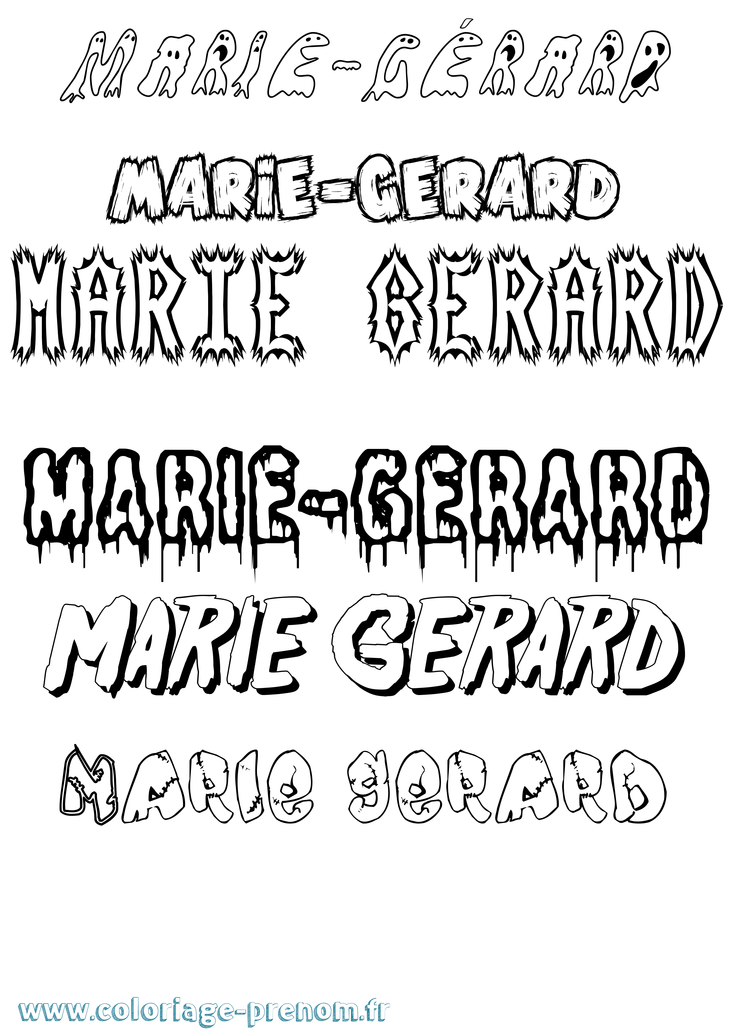 Coloriage Marie-Gérard Frisson Coloriage prénom Marie-Gérard Frisson