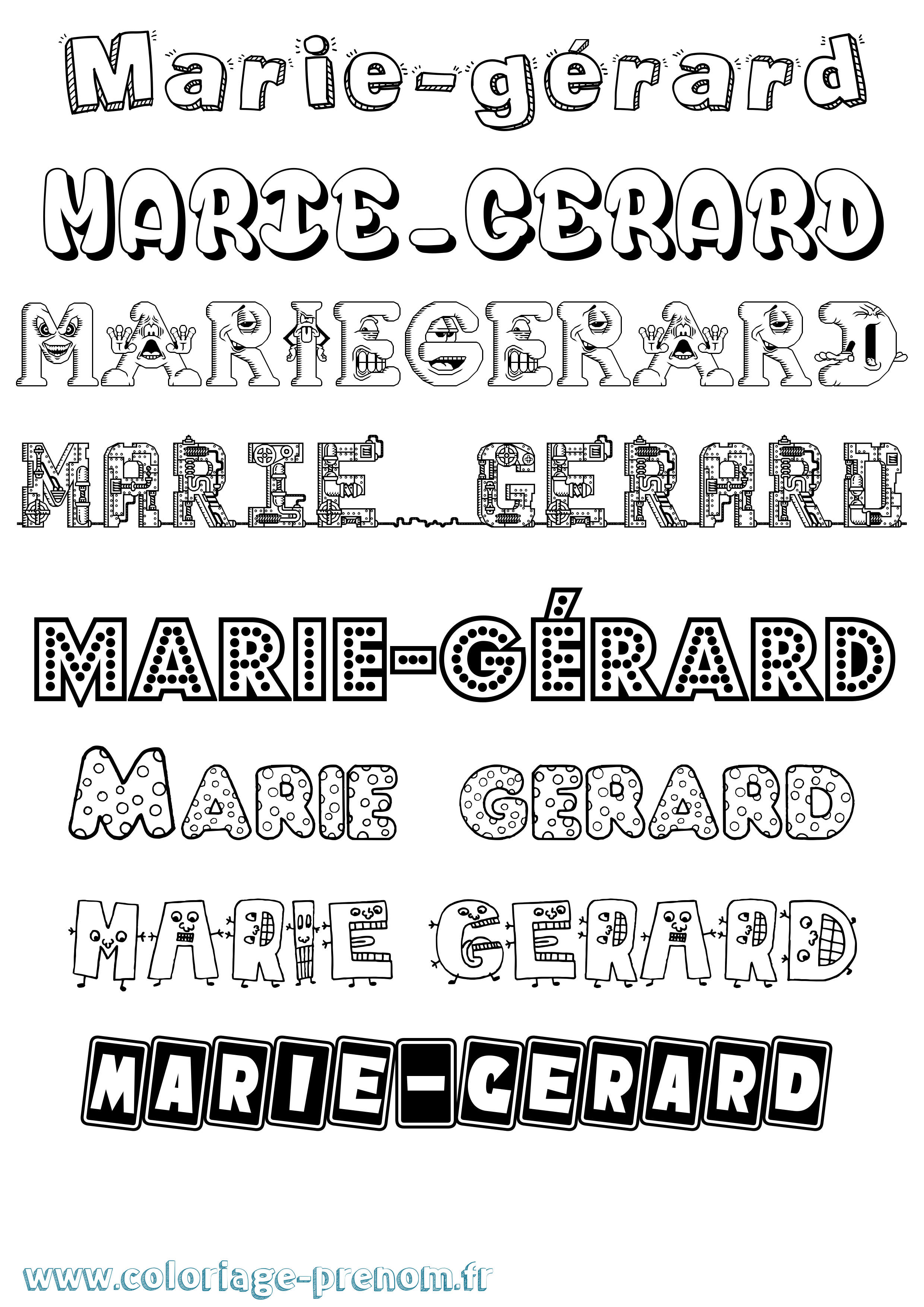 Coloriage Marie-Gérard Fun Coloriage prénom Marie-Gérard Fun