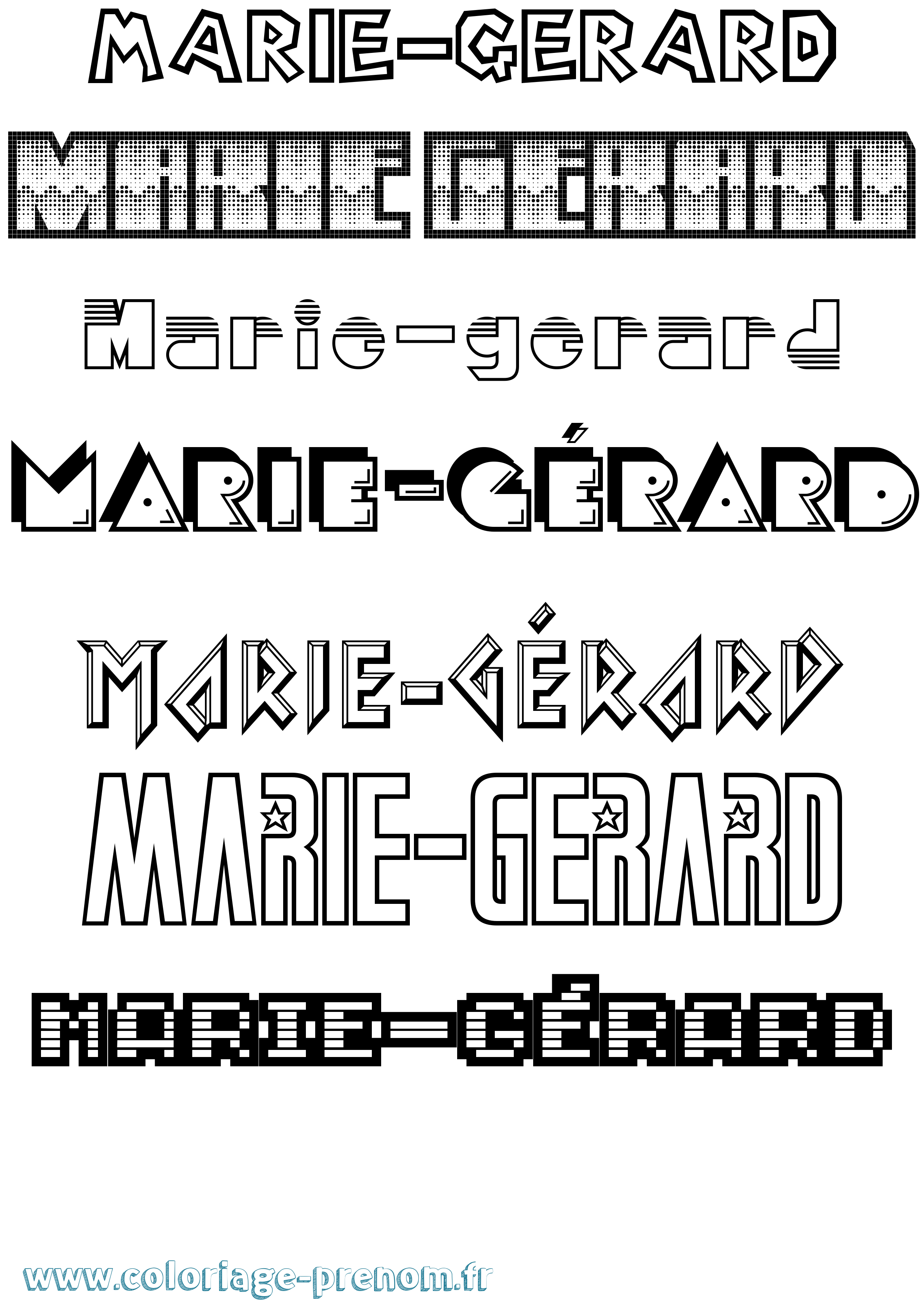 Coloriage Marie-Gérard Jeux Vidéos Coloriage prénom Marie-Gérard Jeux Vidéos
