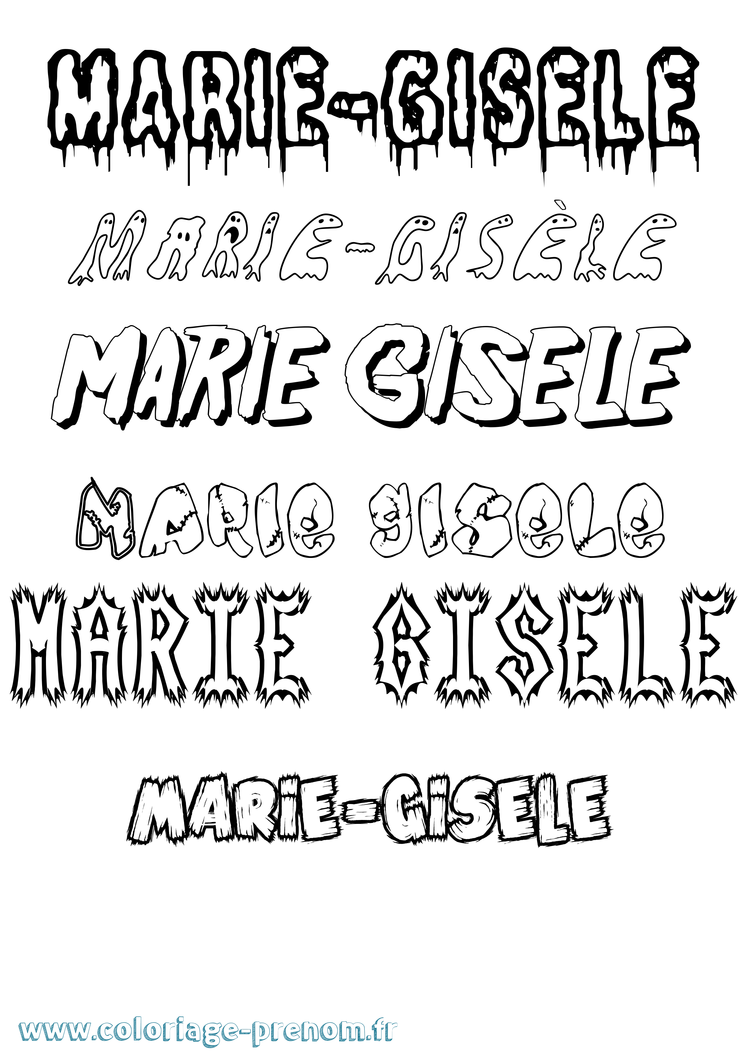 Coloriage Marie-Gisèle Frisson Coloriage prénom Marie-Gisèle Frisson