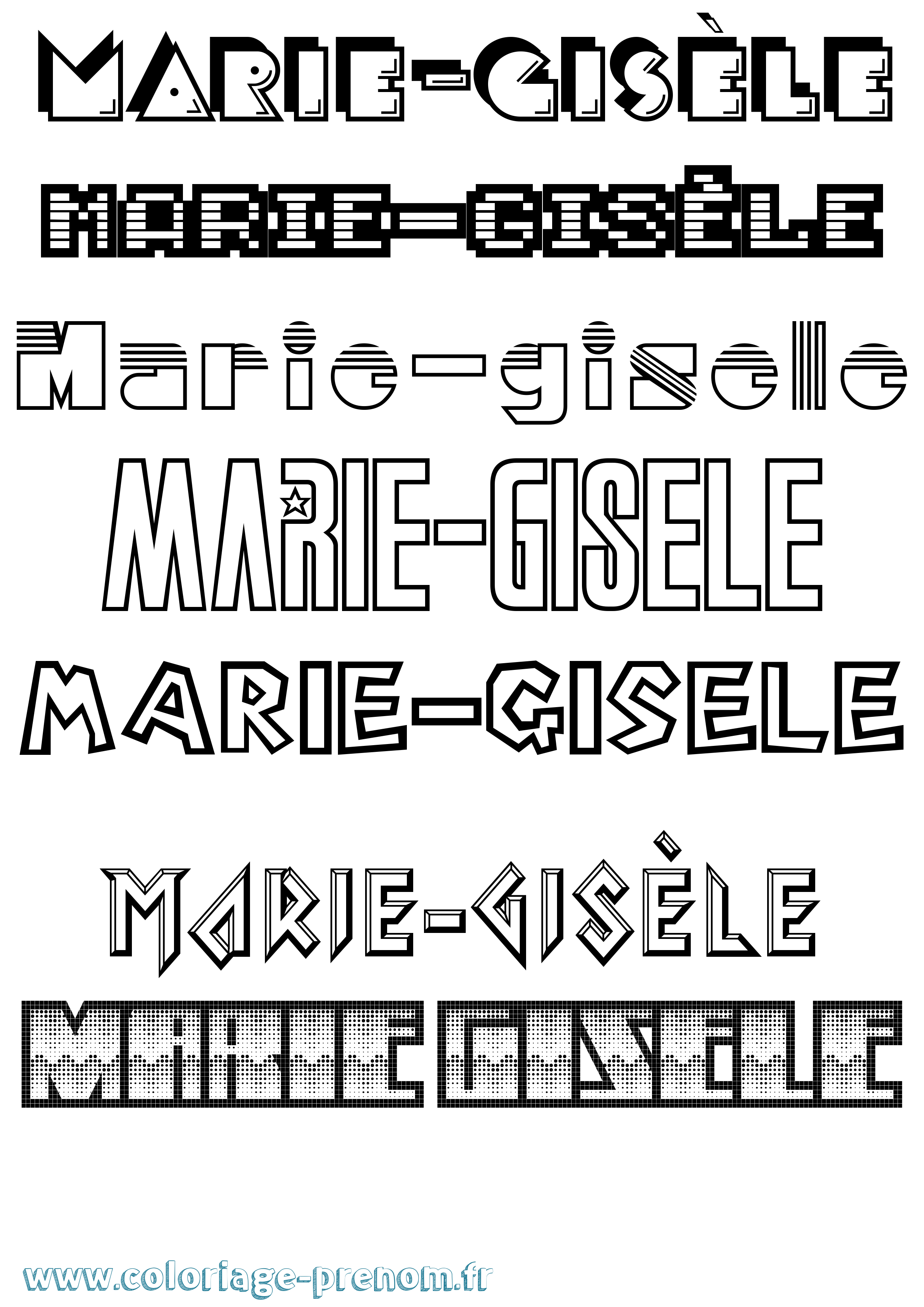 Coloriage Marie-Gisèle Jeux Vidéos Coloriage prénom Marie-Gisèle Jeux Vidéos