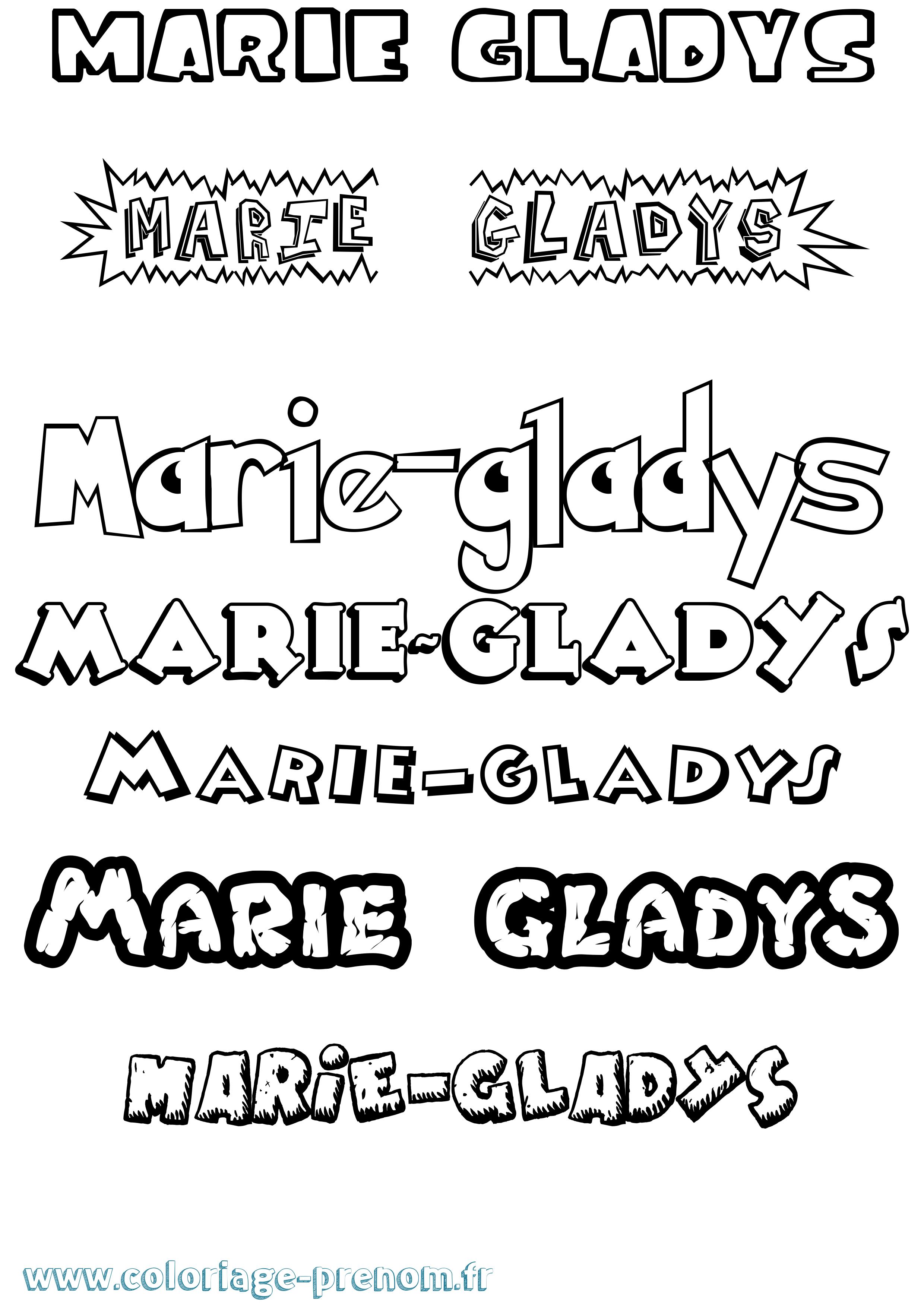 Coloriage Marie-Gladys Dessin Animé Coloriage prénom Marie-Gladys Dessin Animé