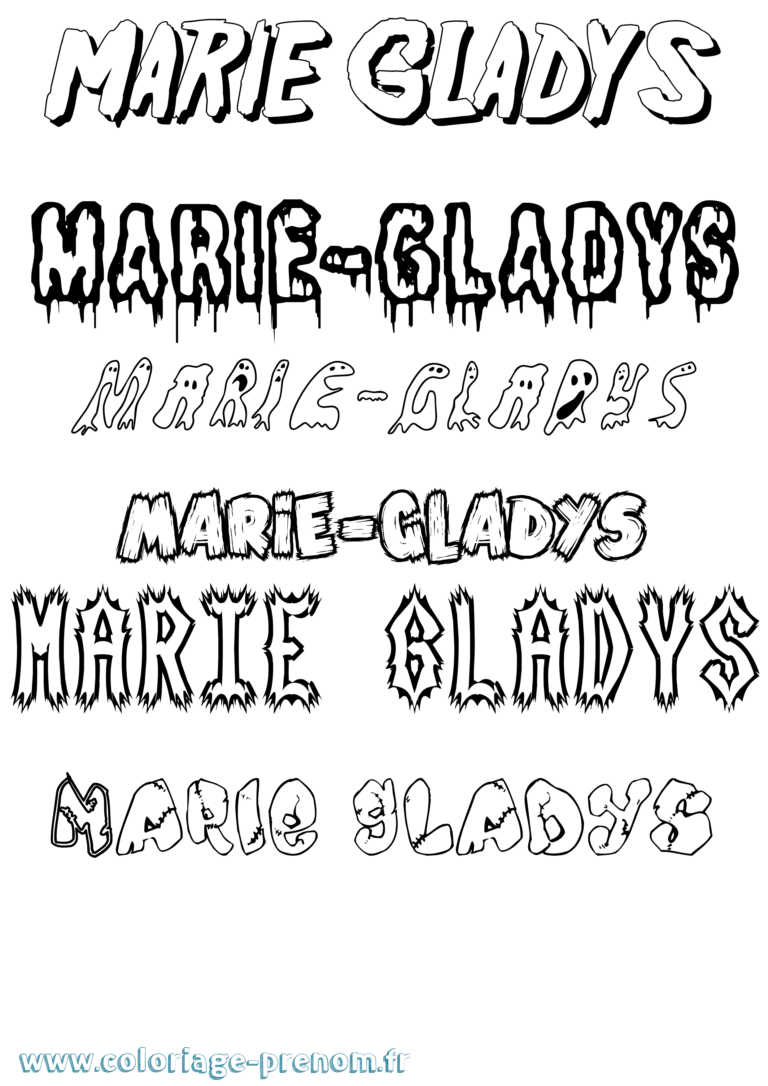 Coloriage Marie-Gladys Frisson Coloriage prénom Marie-Gladys Frisson