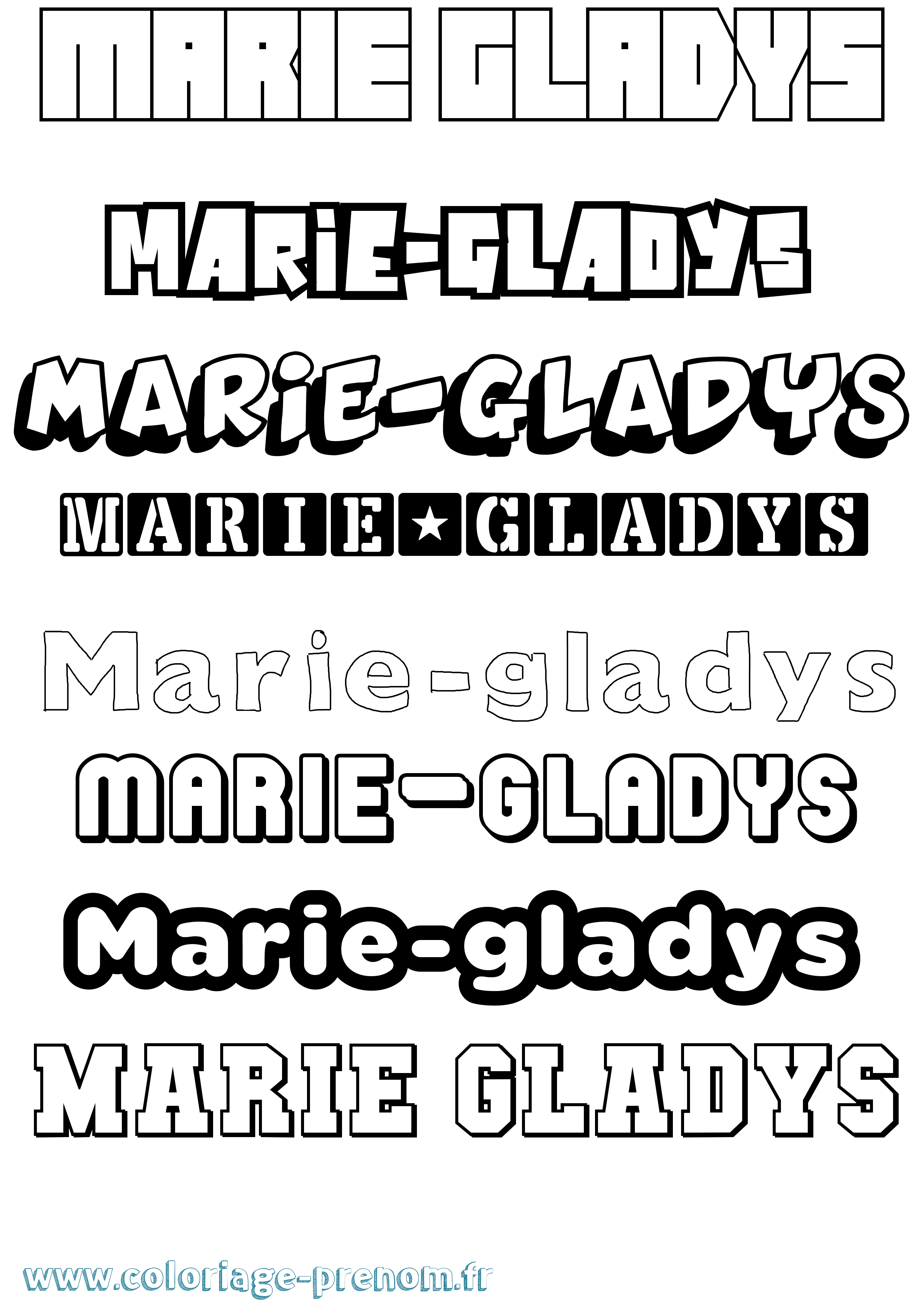 Coloriage Marie-Gladys Simple Coloriage prénom Marie-Gladys Simple