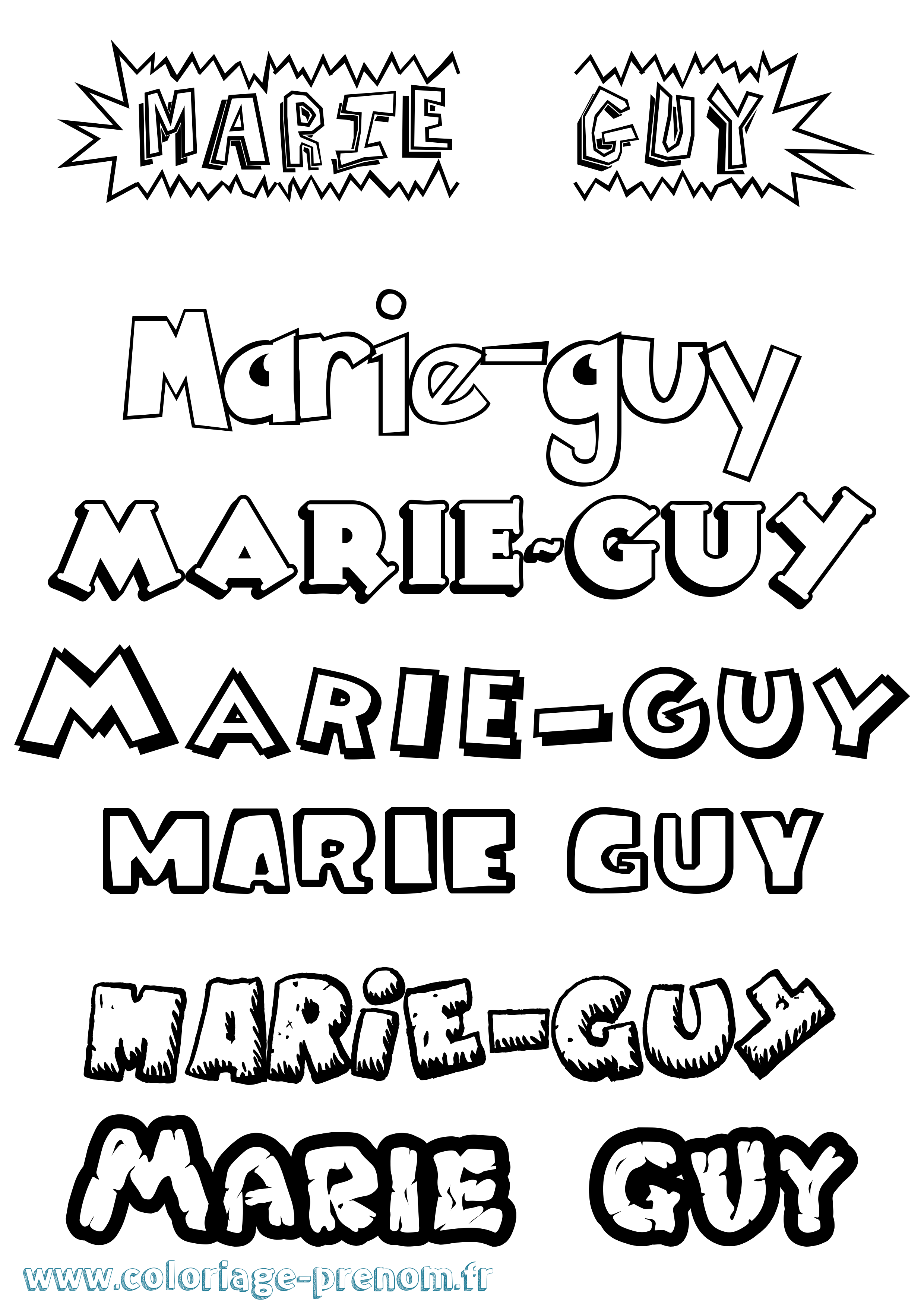 Coloriage Marie-Guy Dessin Animé Coloriage prénom Marie-Guy Dessin Animé