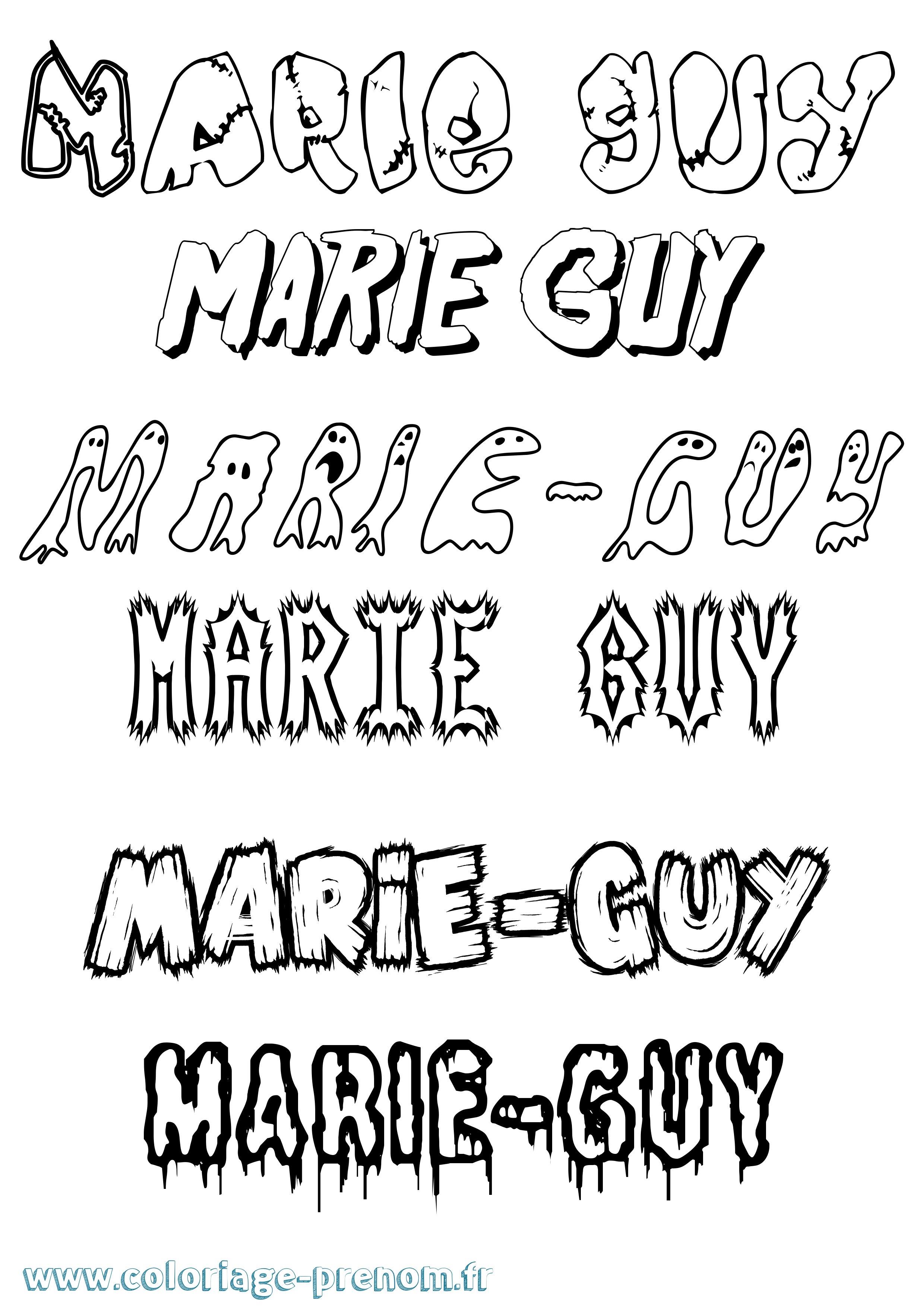 Coloriage Marie-Guy Frisson Coloriage prénom Marie-Guy Frisson