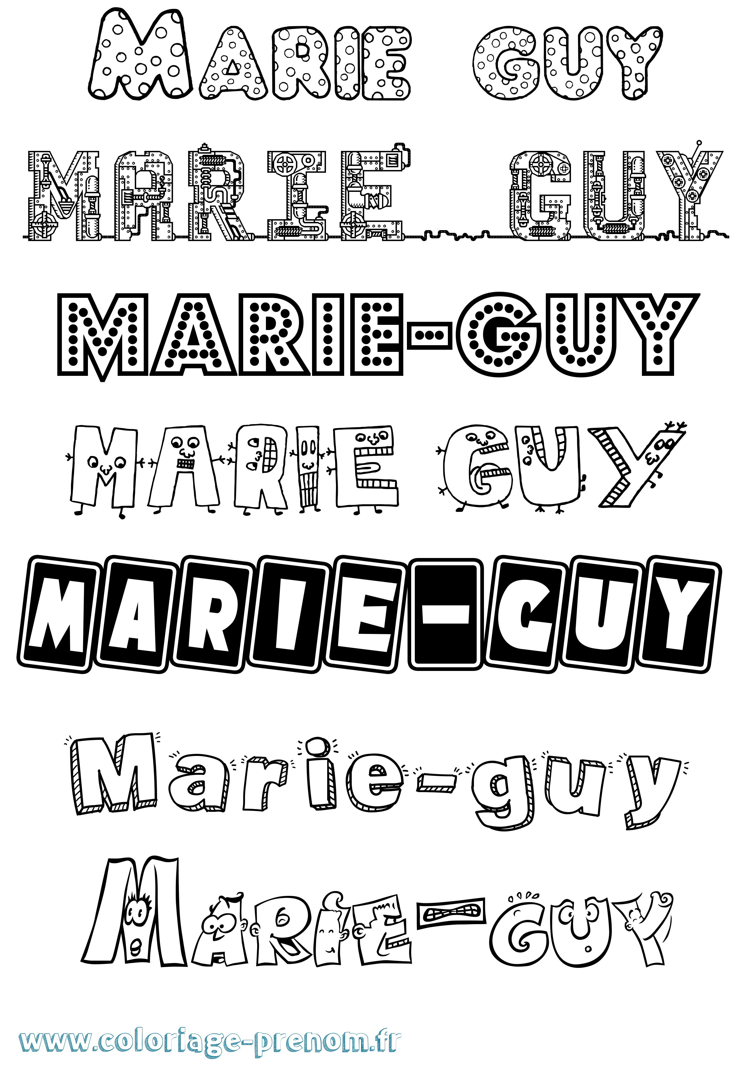 Coloriage Marie-Guy Fun Coloriage prénom Marie-Guy Fun