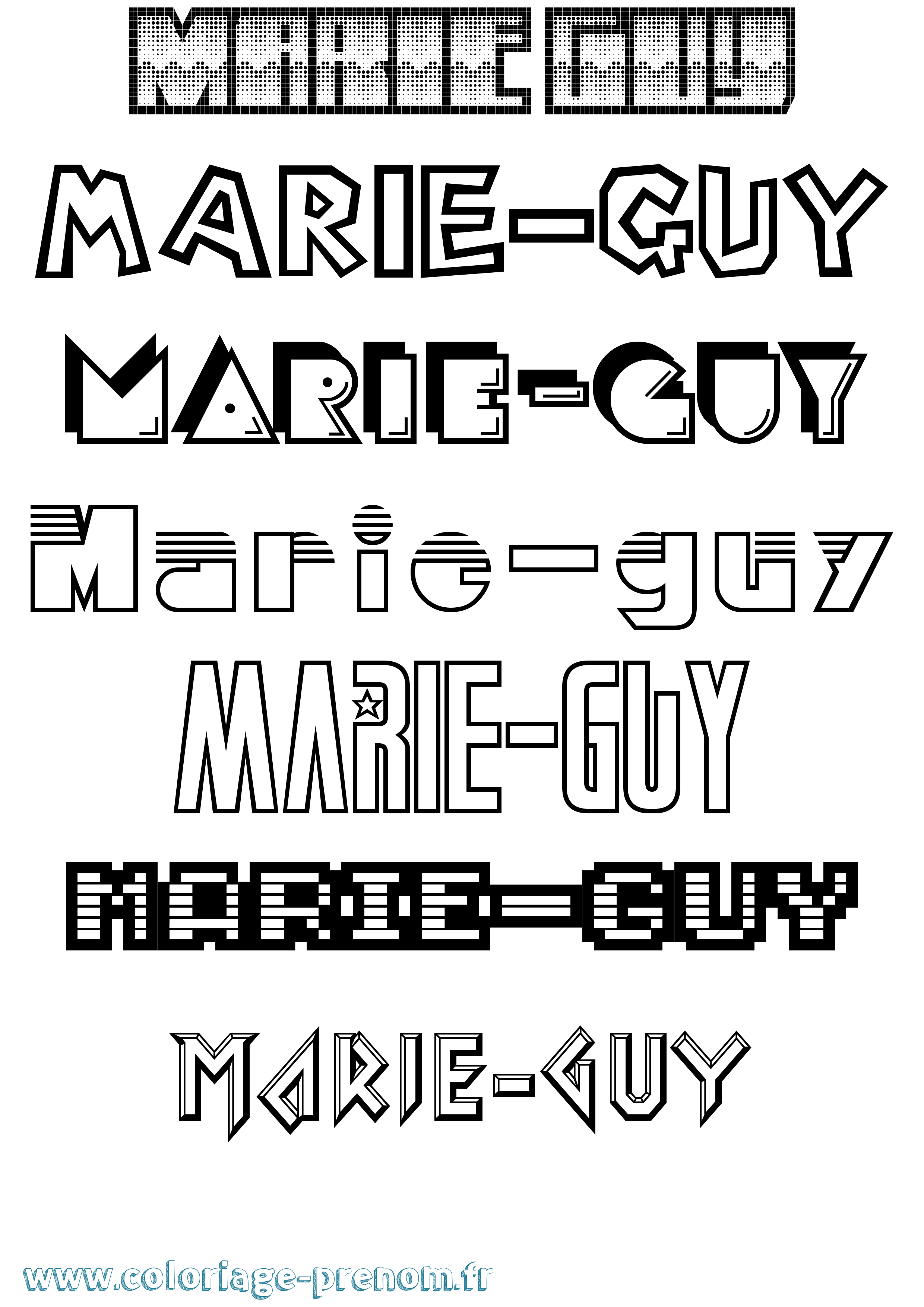 Coloriage Marie-Guy Jeux Vidéos Coloriage prénom Marie-Guy Jeux Vidéos