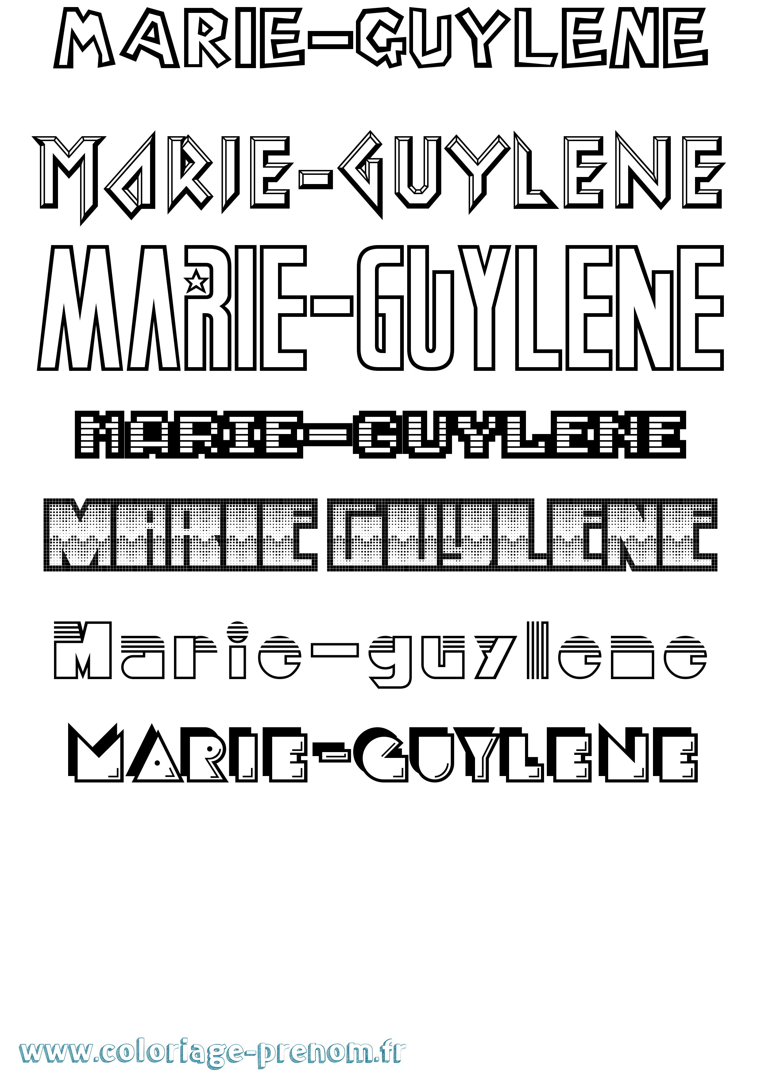 Coloriage Marie-Guylene Jeux Vidéos Coloriage prénom Marie-Guylene Jeux Vidéos