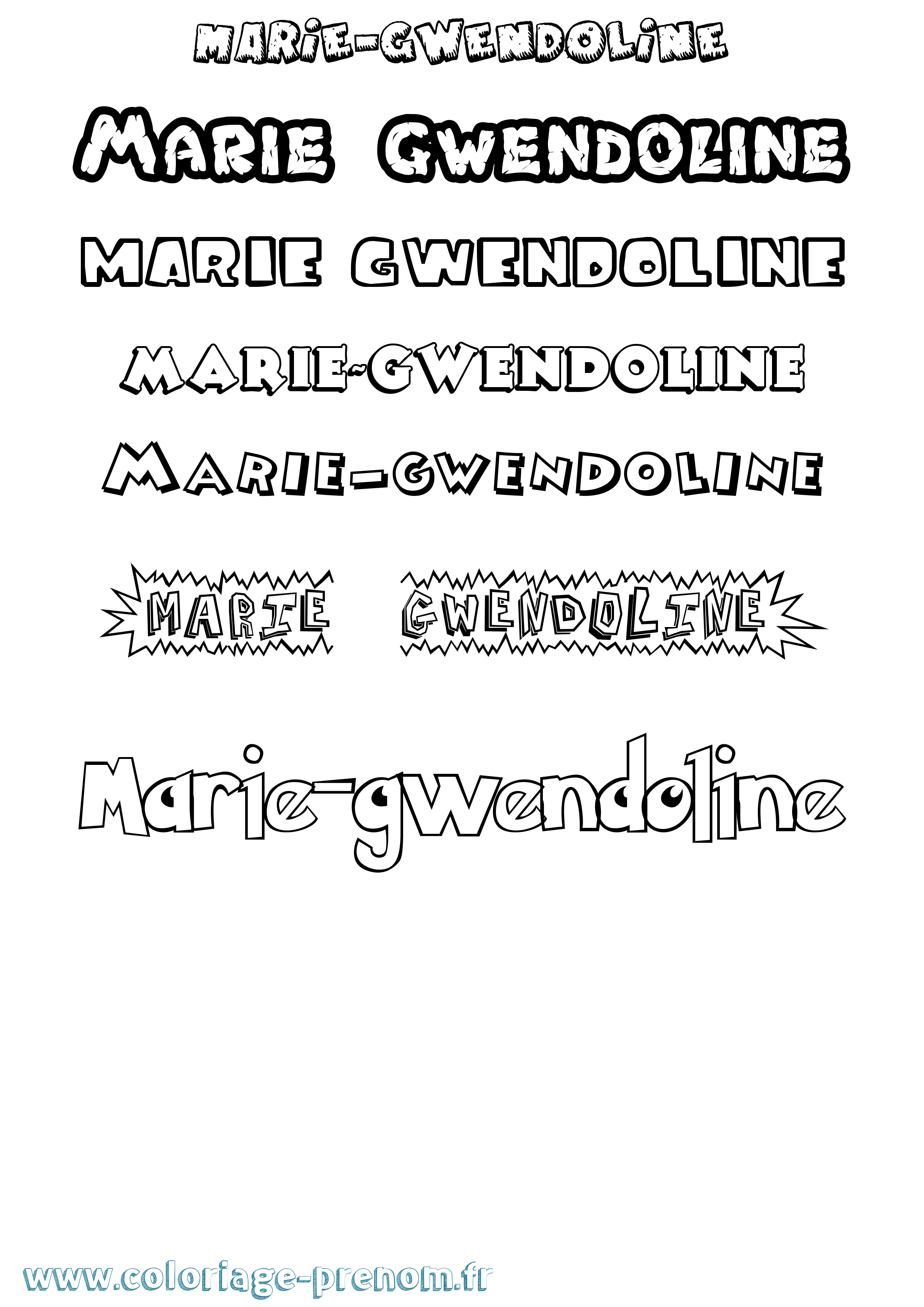 Coloriage Marie-Gwendoline Dessin Animé Coloriage prénom Marie-Gwendoline Dessin Animé