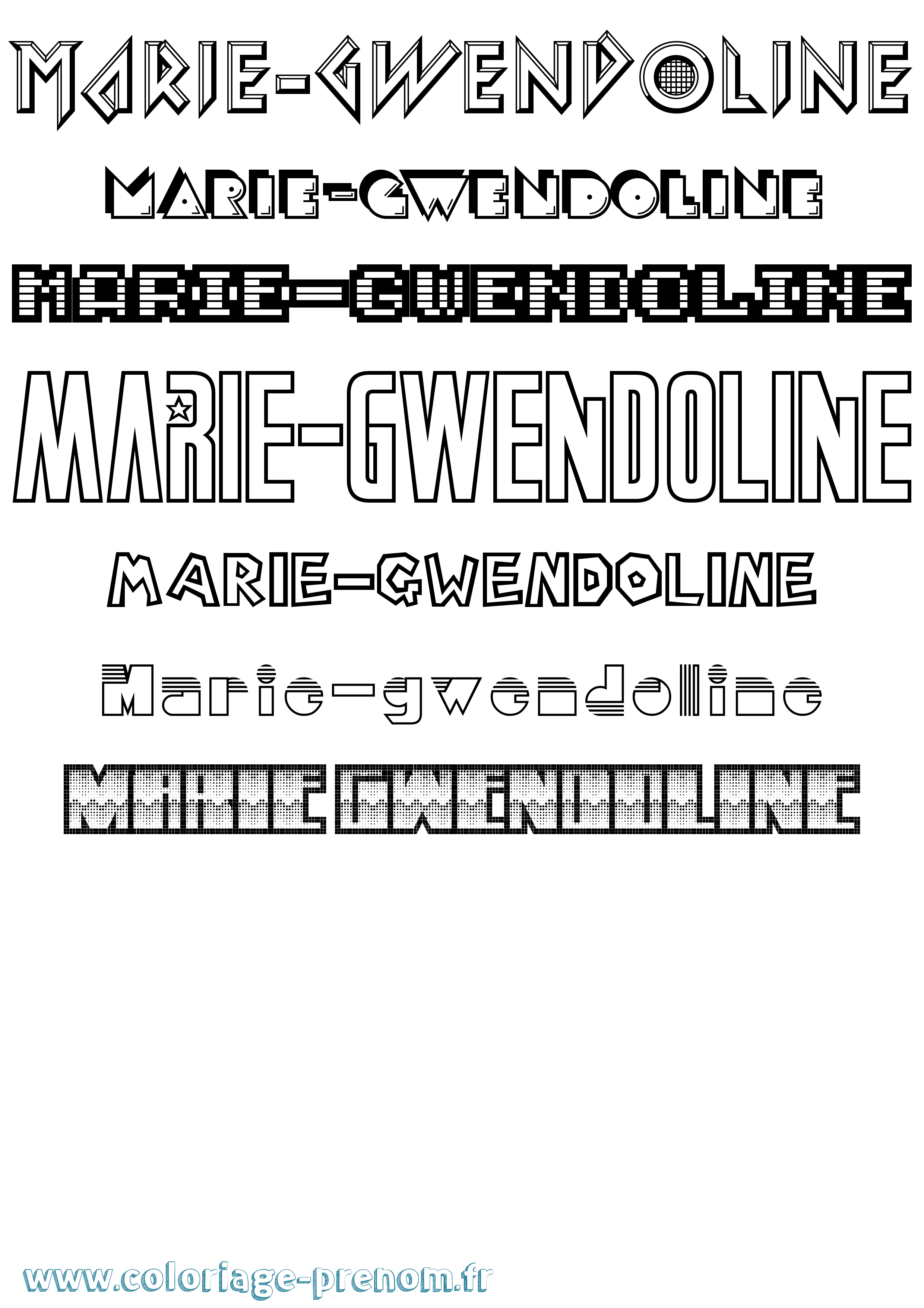 Coloriage Marie-Gwendoline Jeux Vidéos Coloriage prénom Marie-Gwendoline Jeux Vidéos