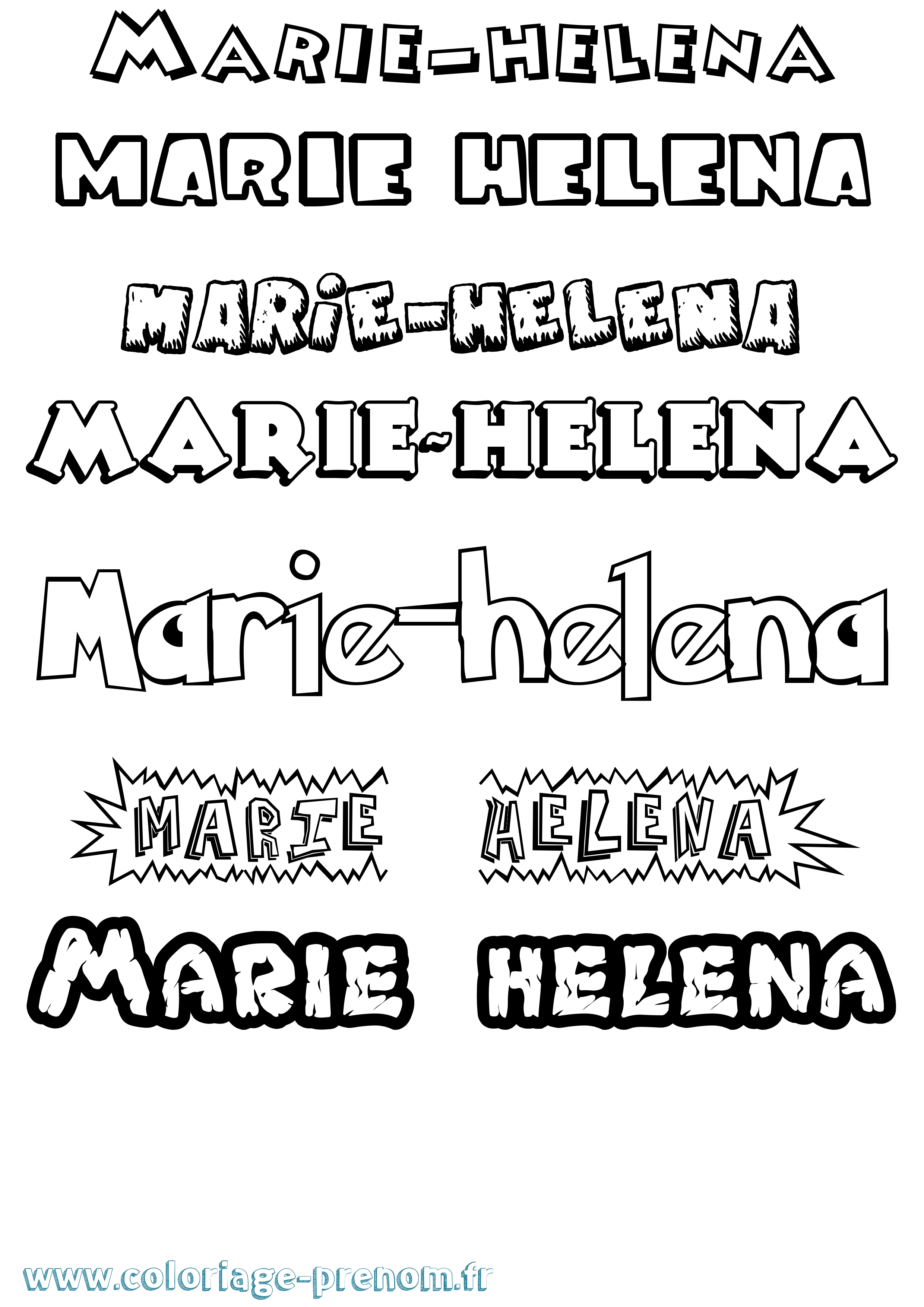 Coloriage Marie-Helena Dessin Animé Coloriage prénom Marie-Helena Dessin Animé