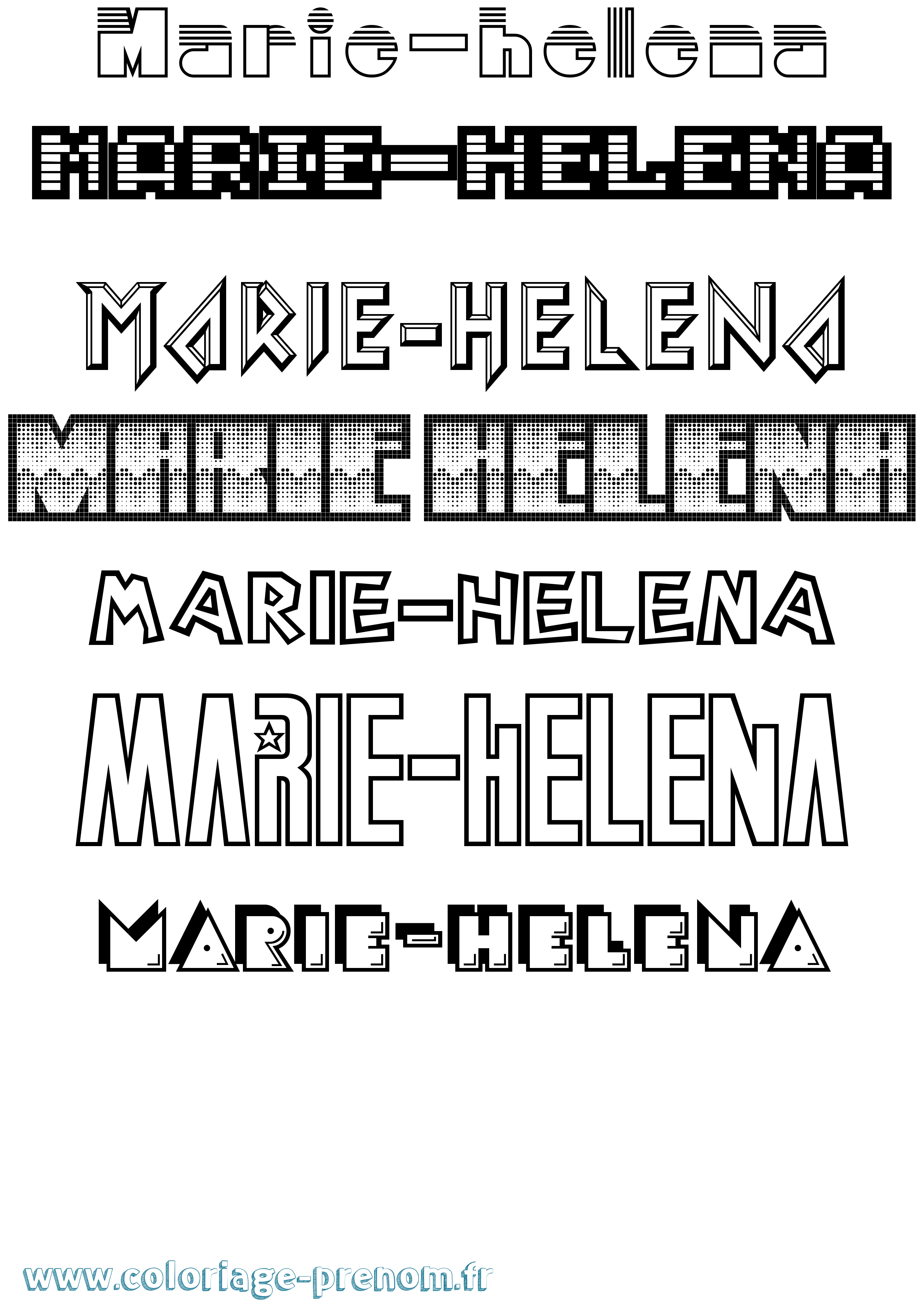 Coloriage Marie-Helena Jeux Vidéos Coloriage prénom Marie-Helena Jeux Vidéos