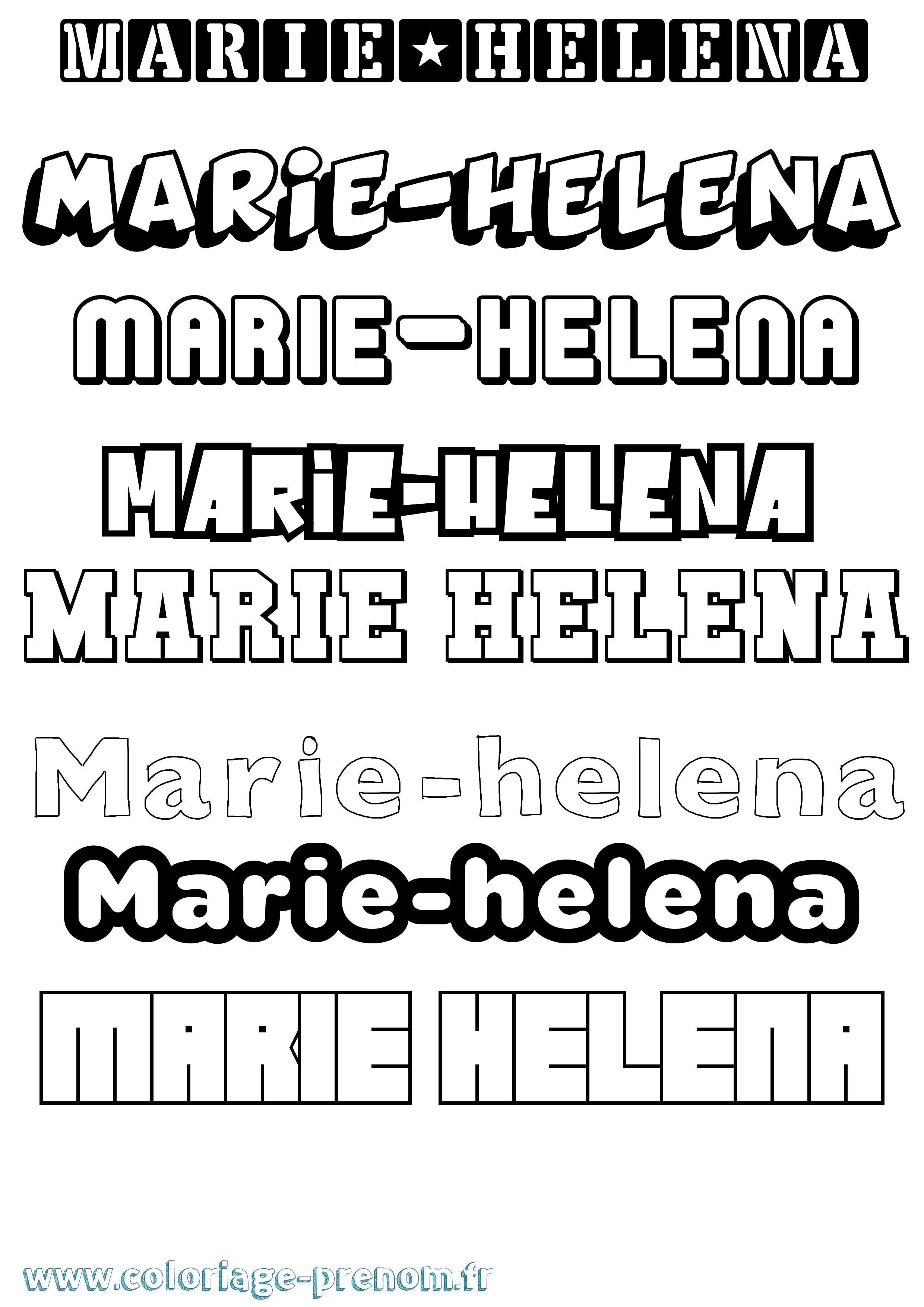 Coloriage Marie-Helena Simple Coloriage prénom Marie-Helena Simple