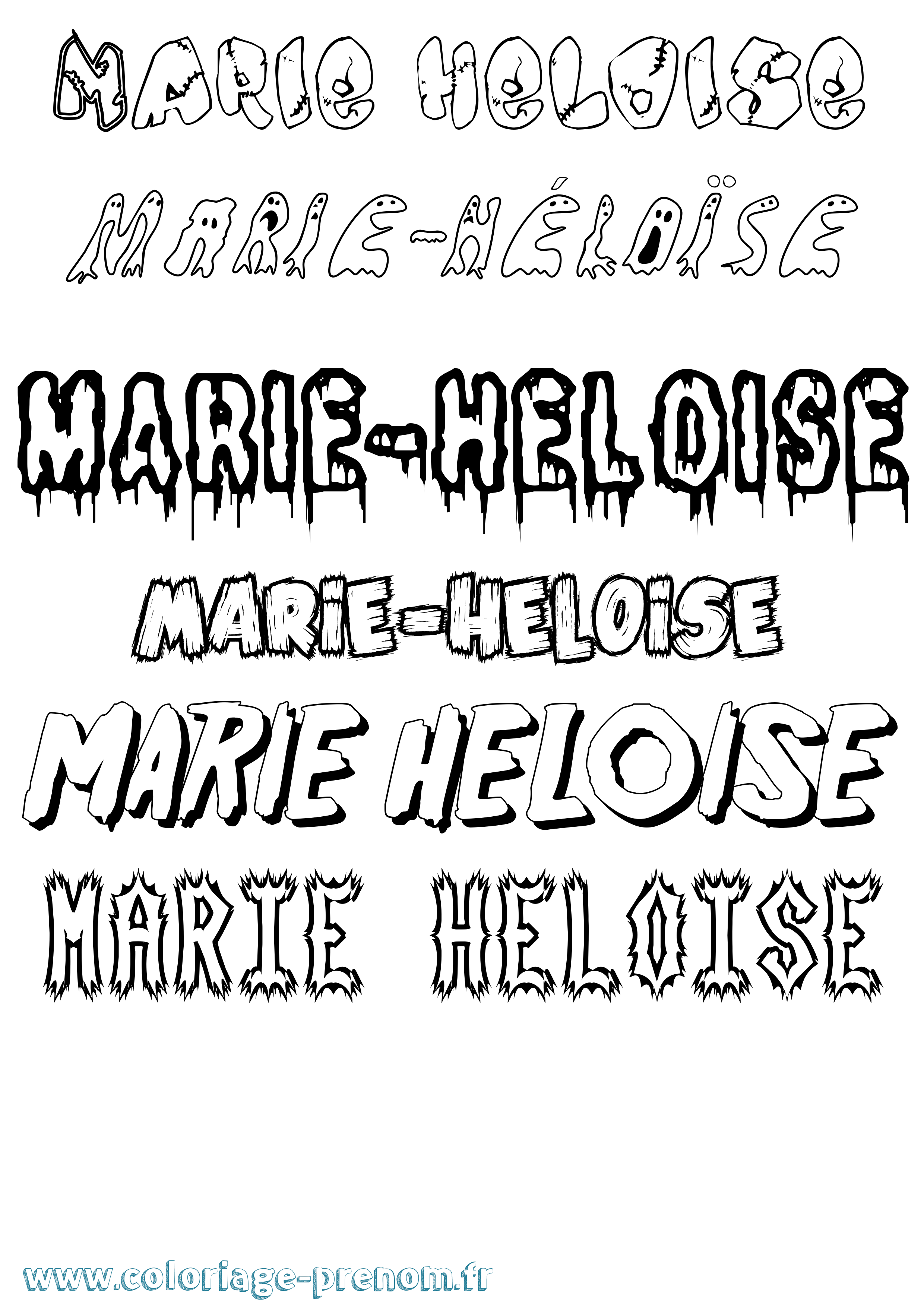 Coloriage Marie-Héloïse Frisson Coloriage prénom Marie-Héloïse Frisson