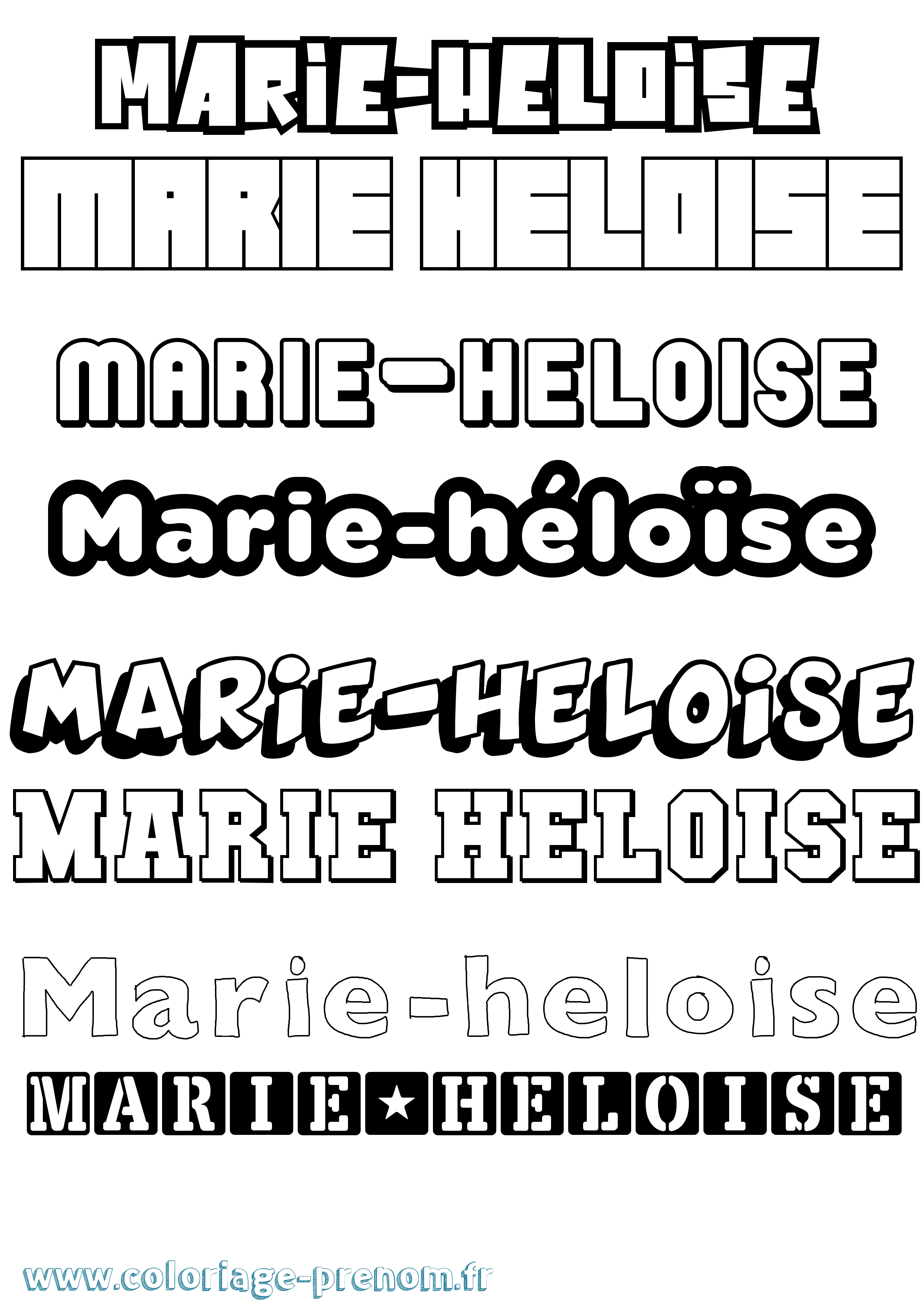 Coloriage Marie-Héloïse Simple Coloriage prénom Marie-Héloïse Simple