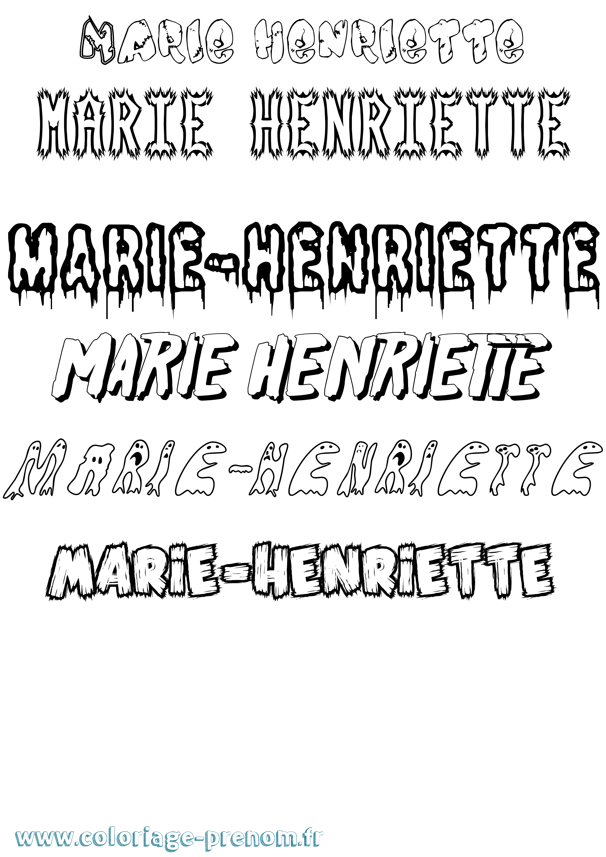 Coloriage Marie-Henriette Frisson Coloriage prénom Marie-Henriette Frisson